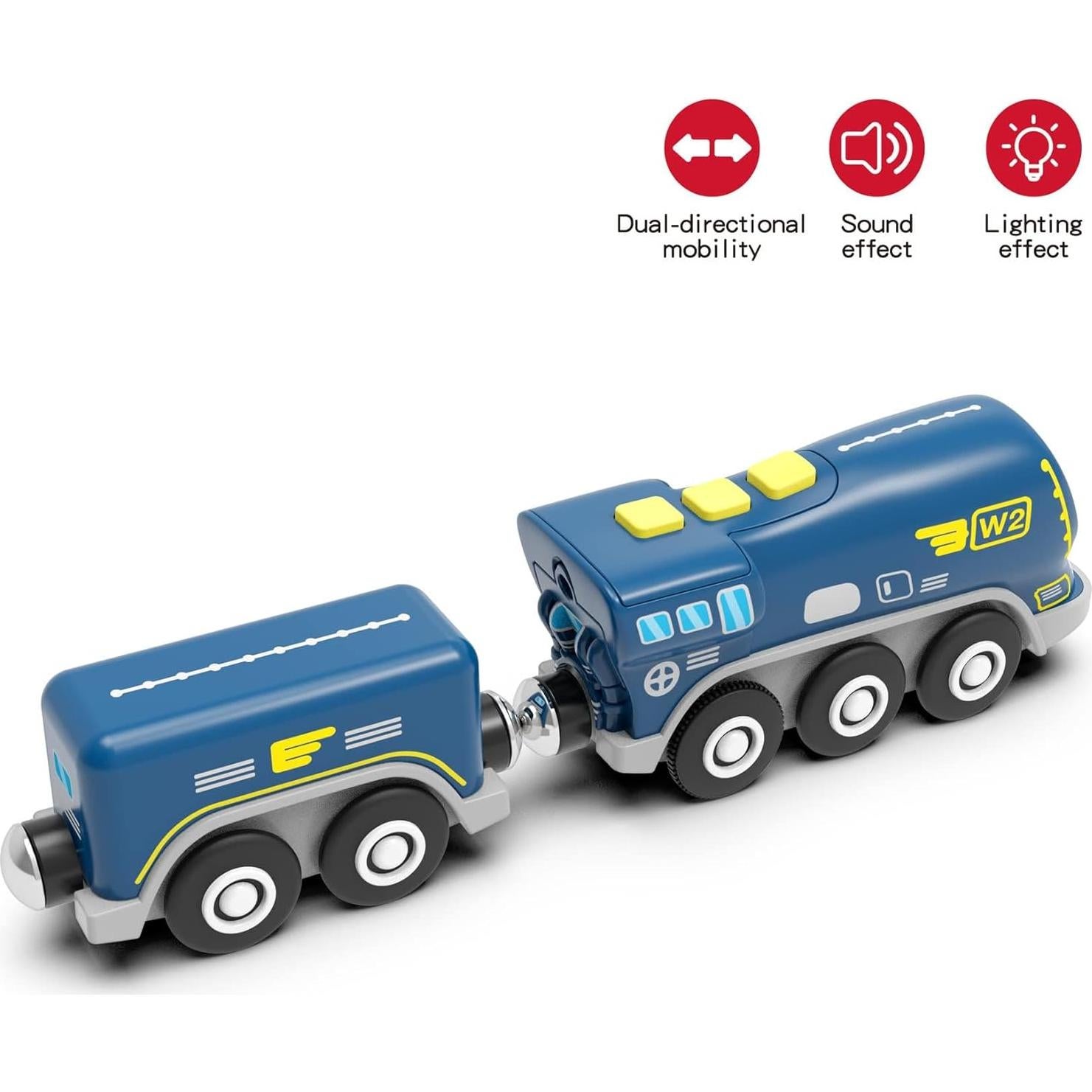 Locomotora a Batería May & Z para Vías de Madera Azul