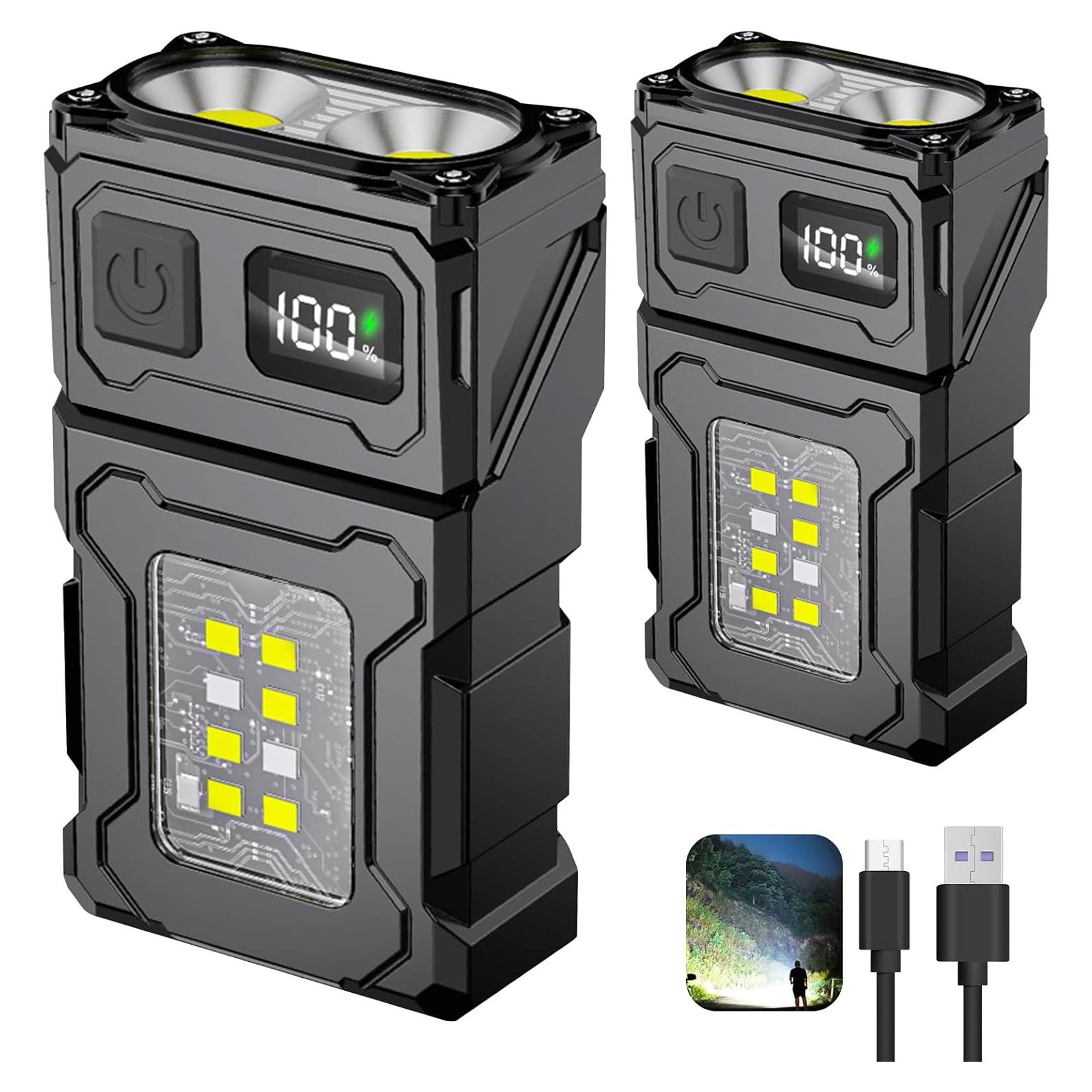 Linterna Táctica Recargable WANLAN 2PCS LED 2000mAh