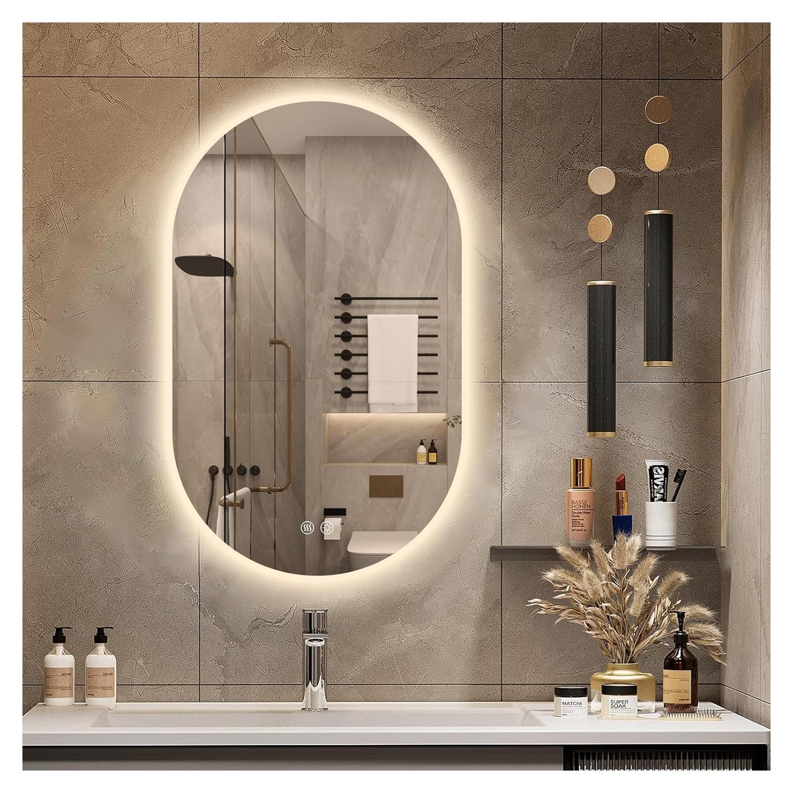 Espejo de Baño LED Ovalado Niccy 83.82x50.8 cm Impermeable