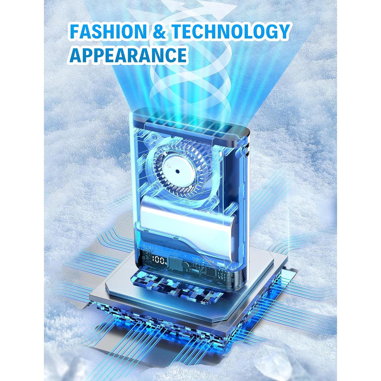 Ventilador Portátil Grelife Clip Cintura 10000 RPM 5 Velocidades