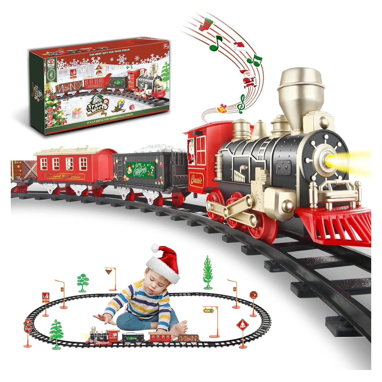 Juego de Tren Eléctrico JUQU Navidad con Música y Luces