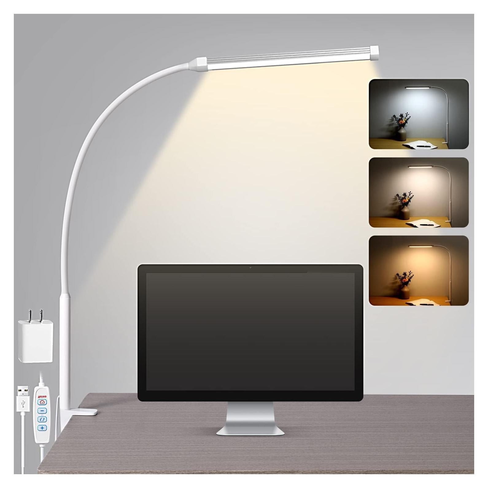 Lámpara de Escritorio LED Voncerus con Abrazadera, 3 Modos