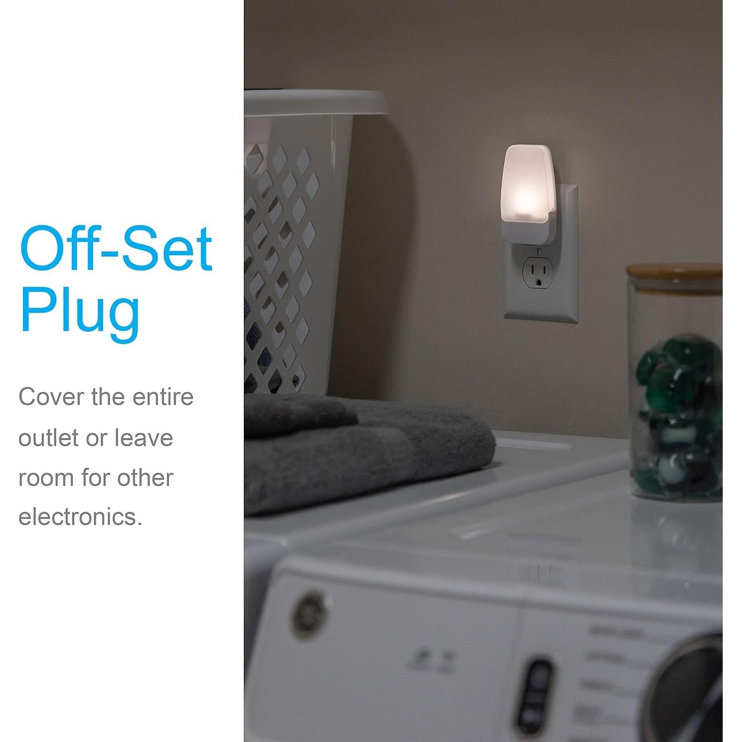 Luz Nocturna LED GE 2 Paquete Sensor Crepúsculo Blanco Cálido