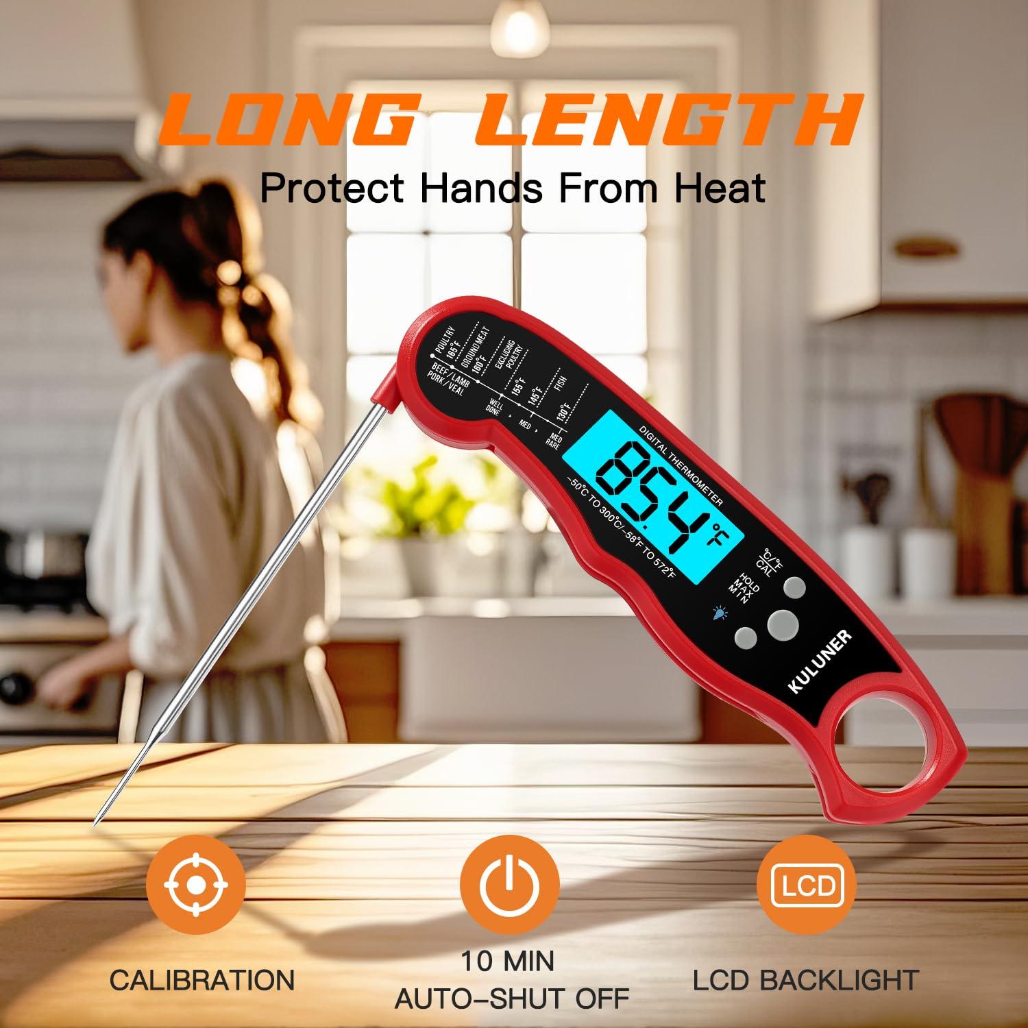 Termómetro Digital Impermeable KULUNER DT-68 16cm Rojo