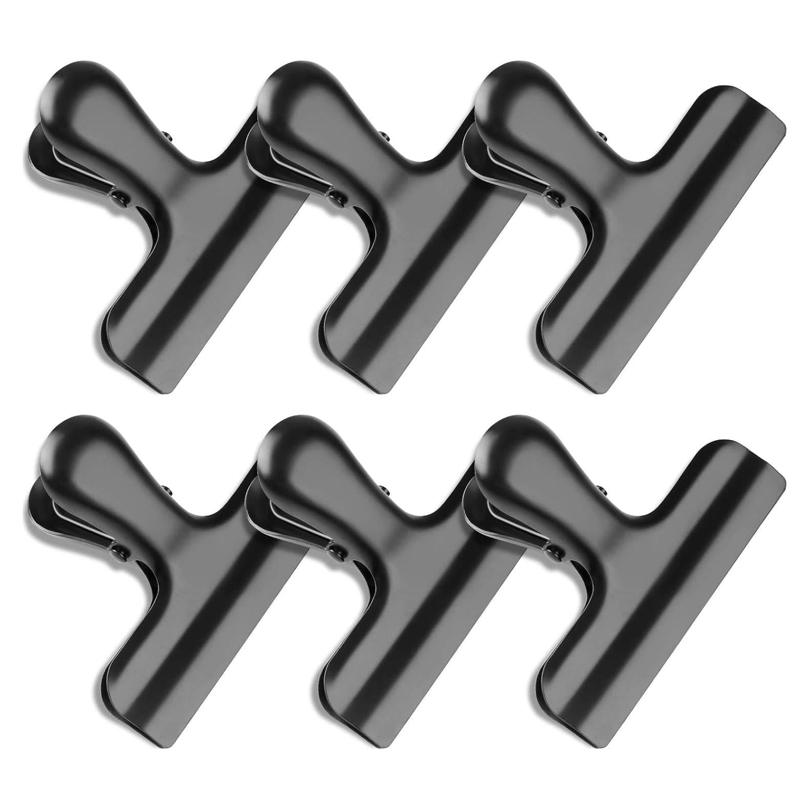 Clips de Bolsa de Acero Inoxidable Joyberg - 6 Paquetes Negros
