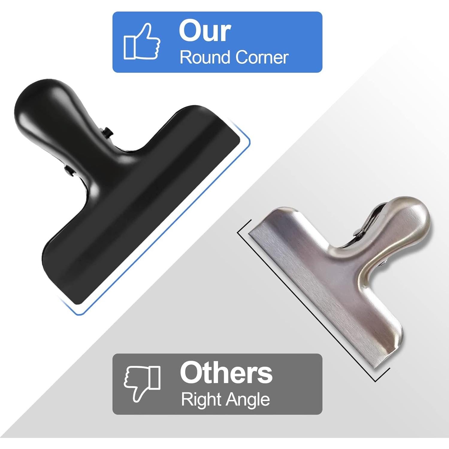 Clips de Bolsa de Acero Inoxidable Joyberg - 6 Paquetes Negros