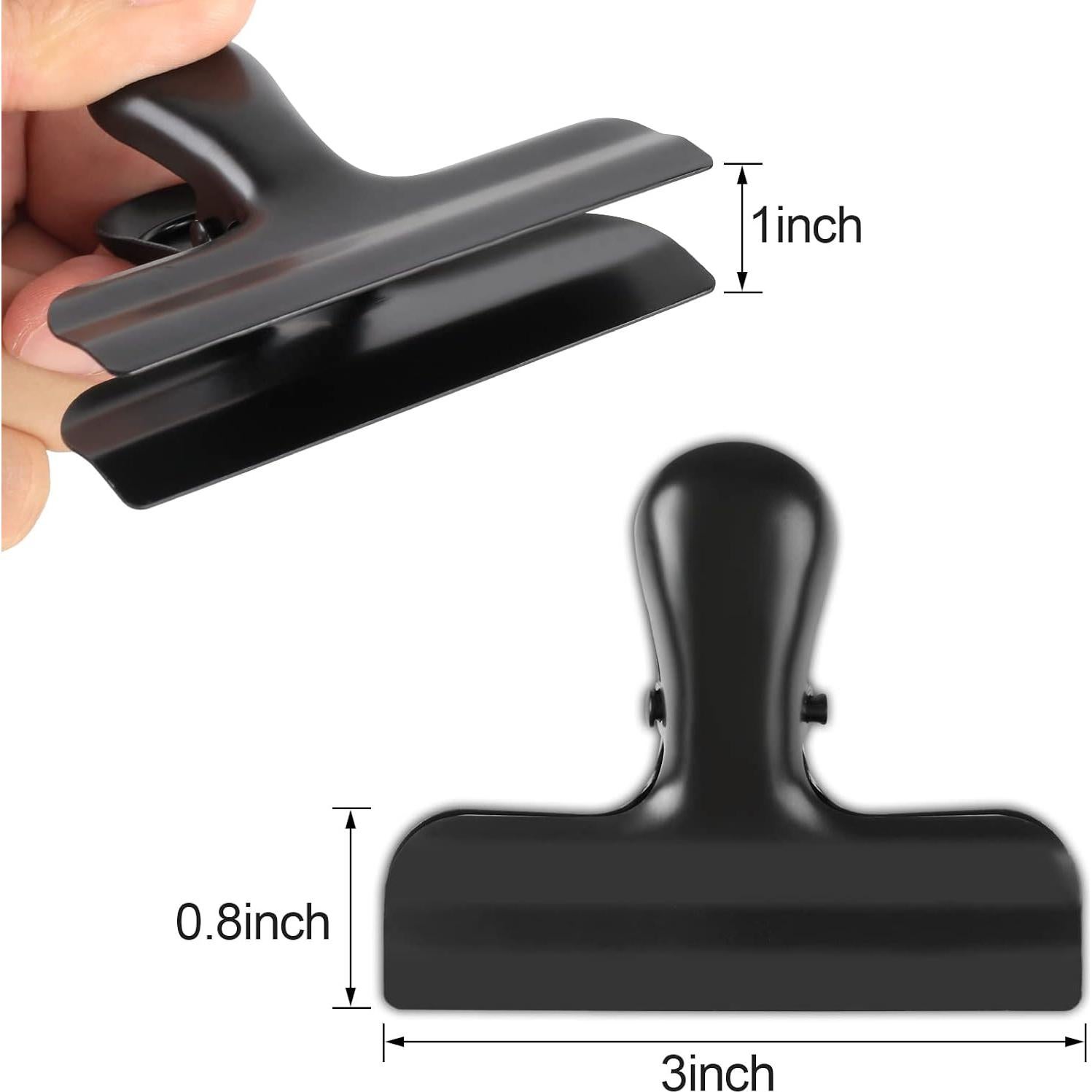 Clips de Bolsa de Acero Inoxidable Joyberg - 6 Paquetes Negros