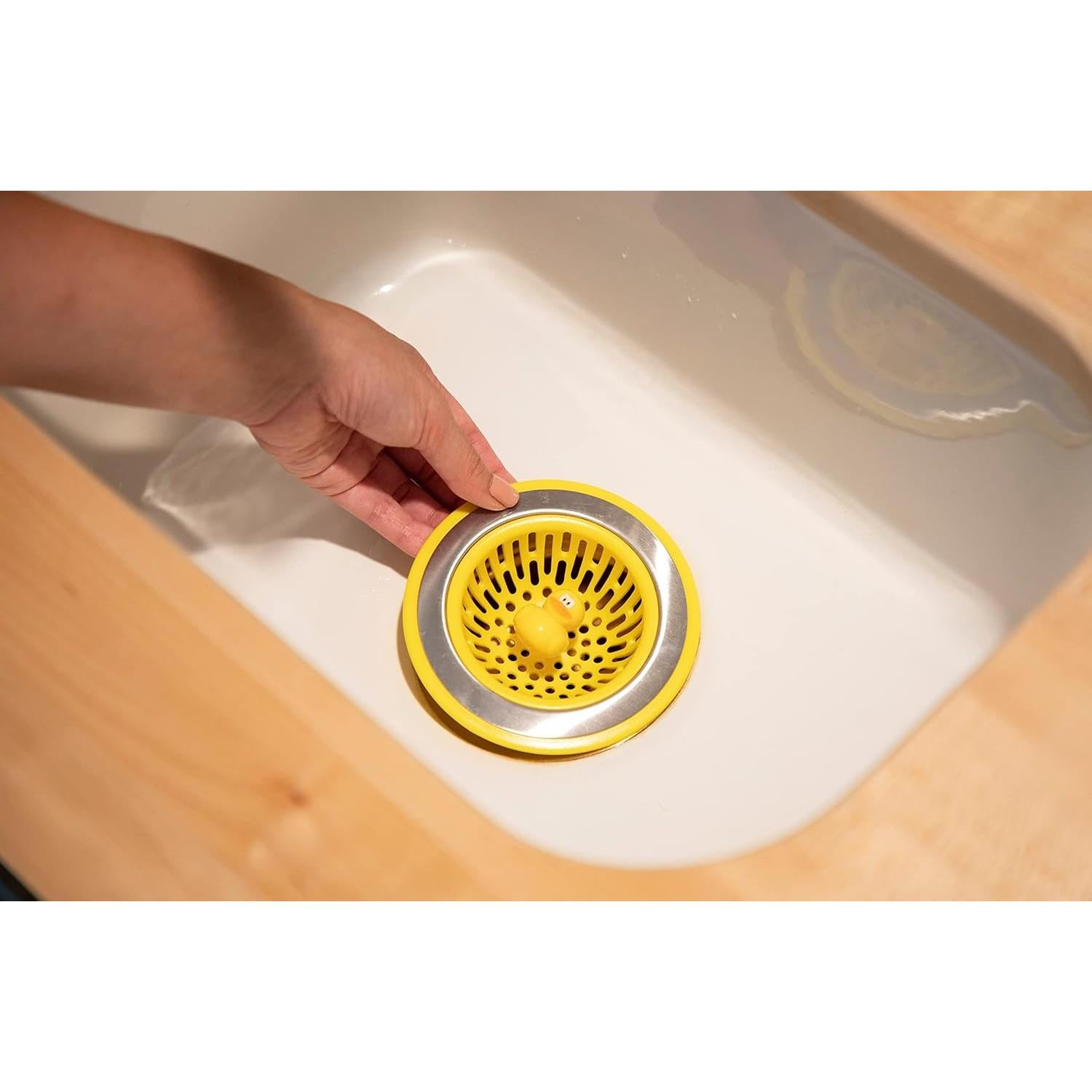 Colador de Fregadero Joie Pato Amarillo 11.43 cm Acero Inoxidable