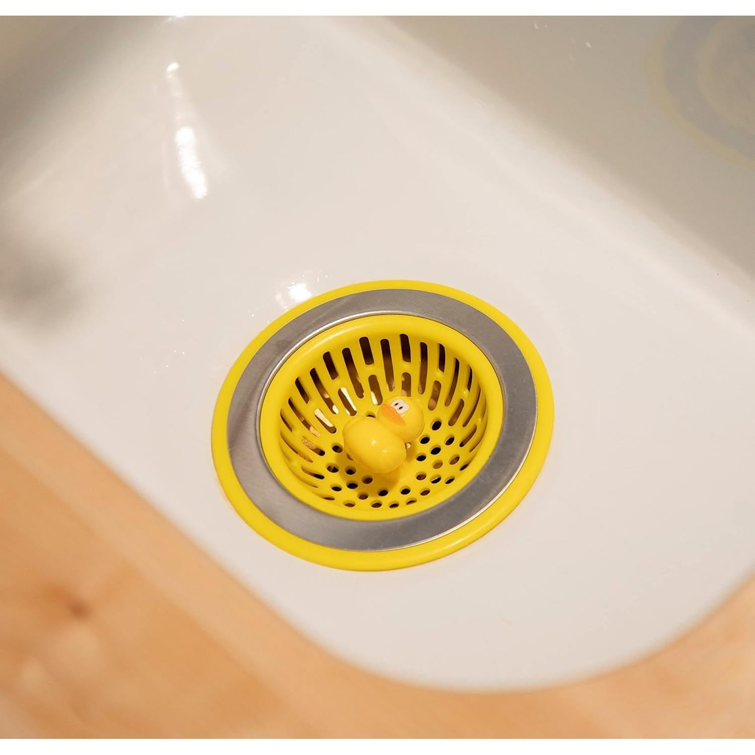 Colador de Fregadero Joie Pato Amarillo 11.43 cm Acero Inoxidable