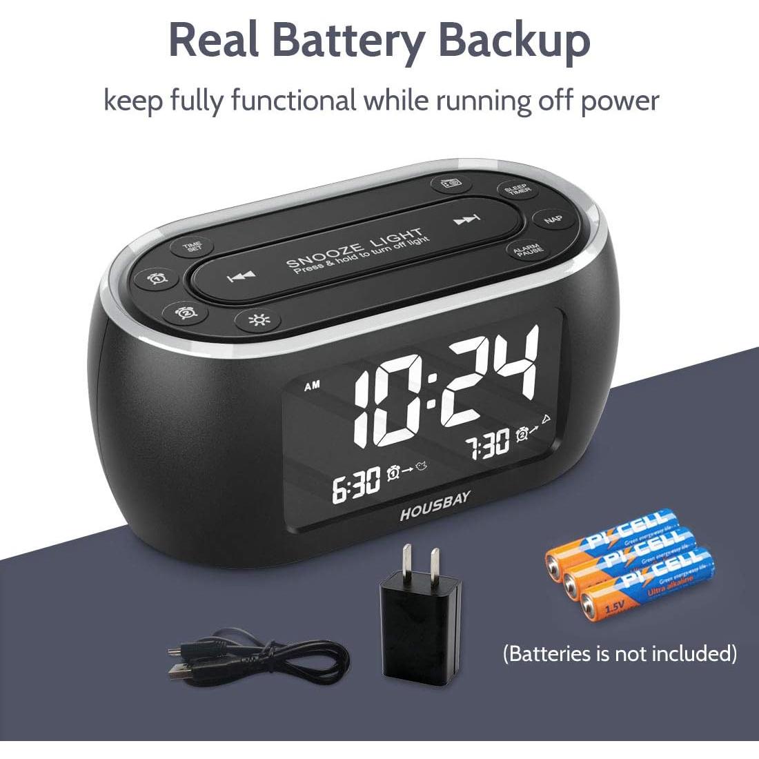 Reloj Despertador HOUSBAY RS1 con Luz Nocturna y Radio FM