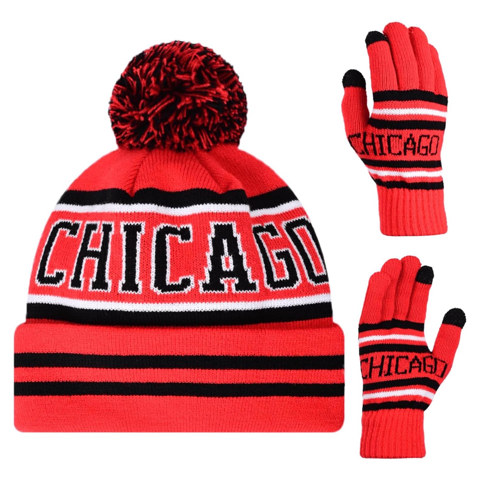 Gorro Beanie Clásico Vintage con Calavera y Guantes Cálidos