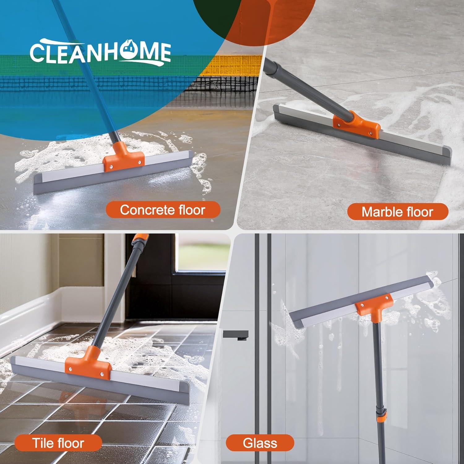 Raspador de Piso CLEANHOME 43 cm Goma Aluminio Ajustable
