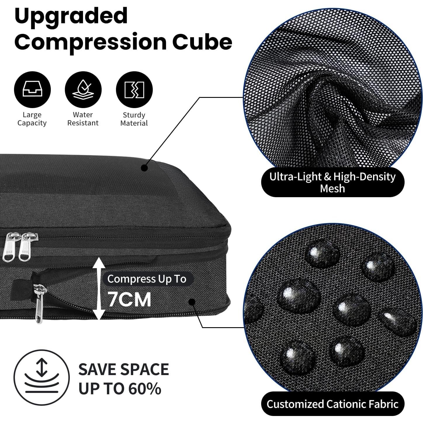 Set de 8 Cubos de Compresión EO-UP para Viajes 25.4x17.8cm