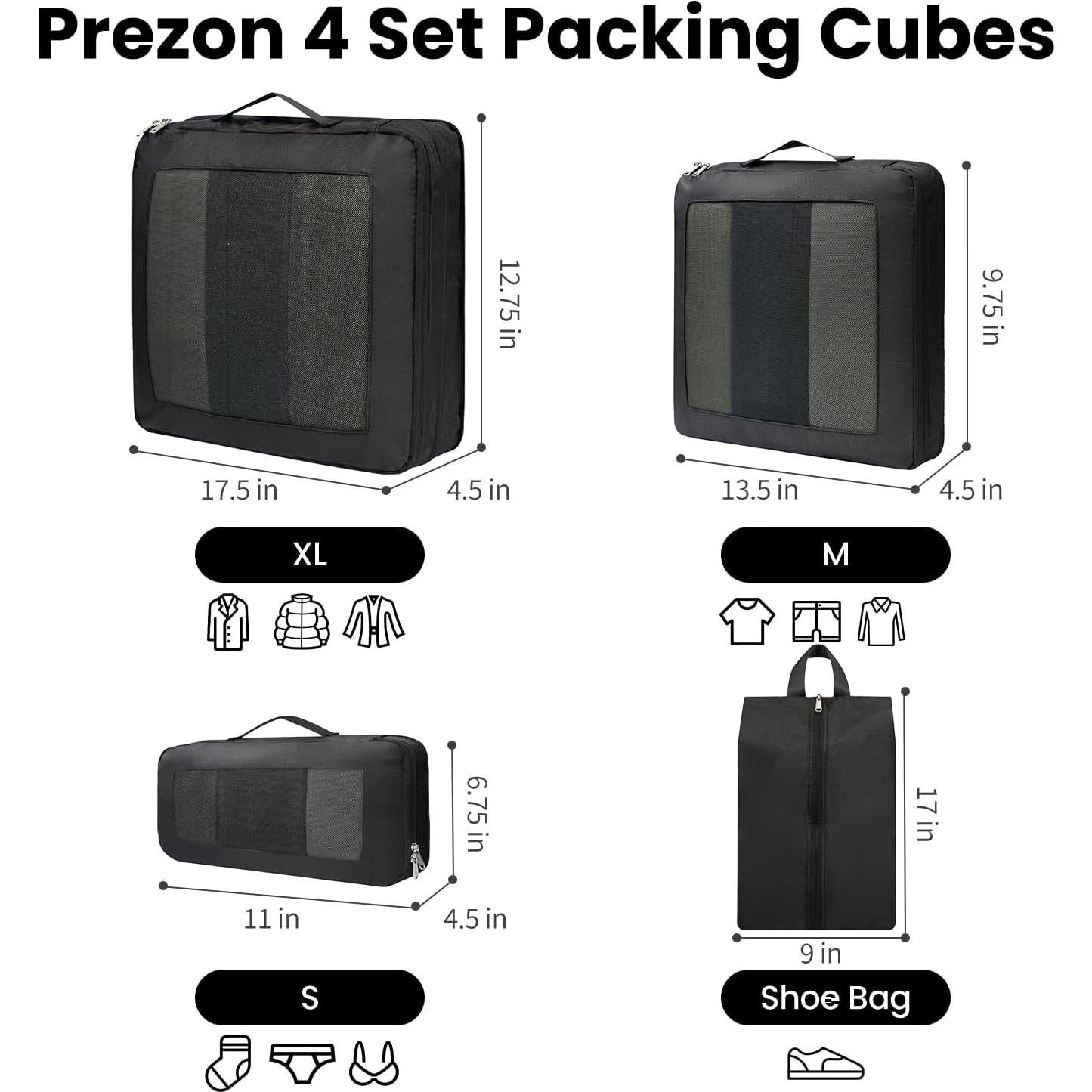 Set de 8 Cubos de Compresión EO-UP para Viajes 25.4x17.8cm