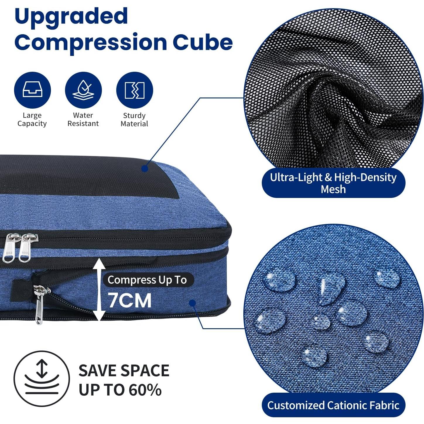 Set de 8 Cubos de Compresión EO-UP para Viajes 25.4x17.8cm