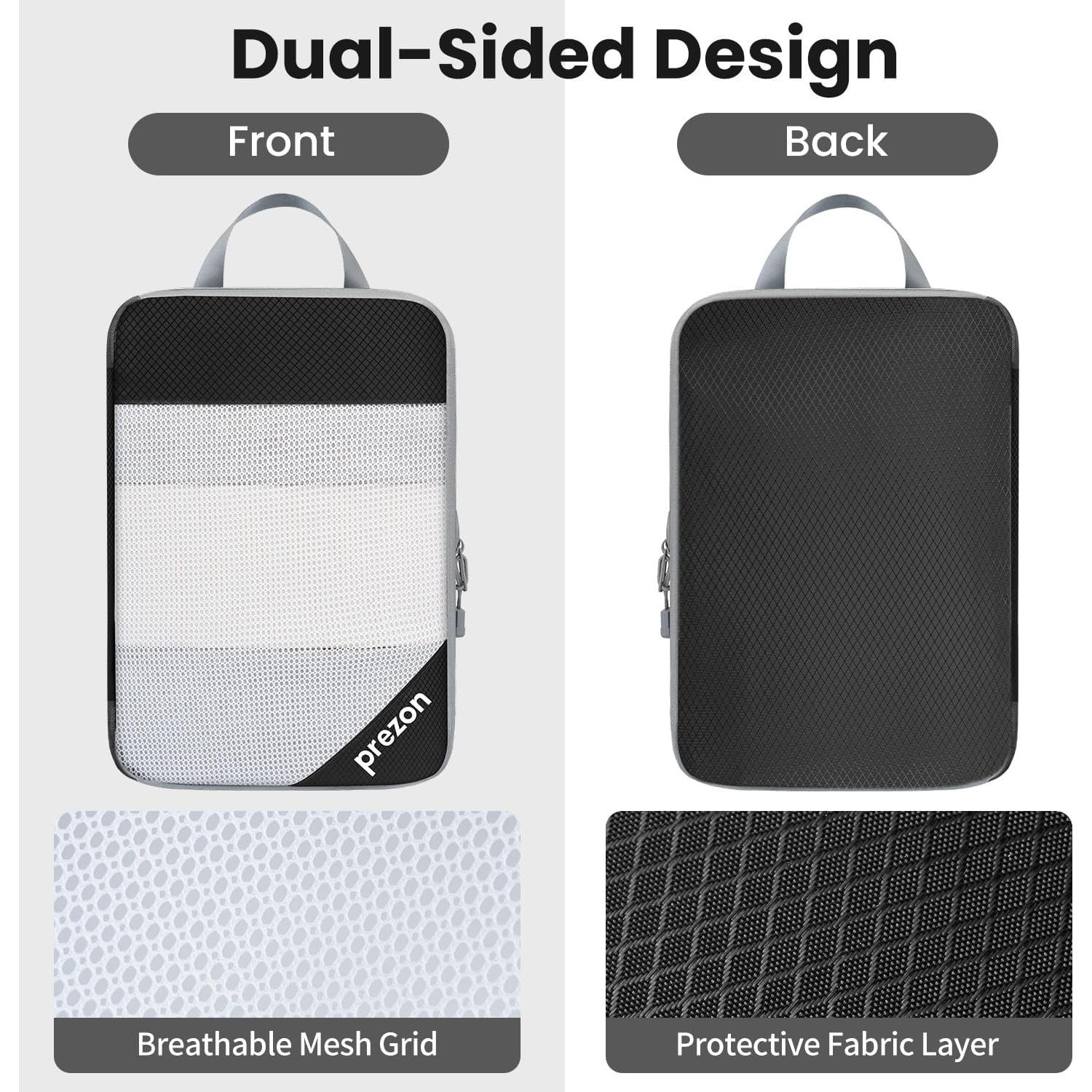 Set de 6 Cubos de Compresión EO-UP para Viajes - Negro