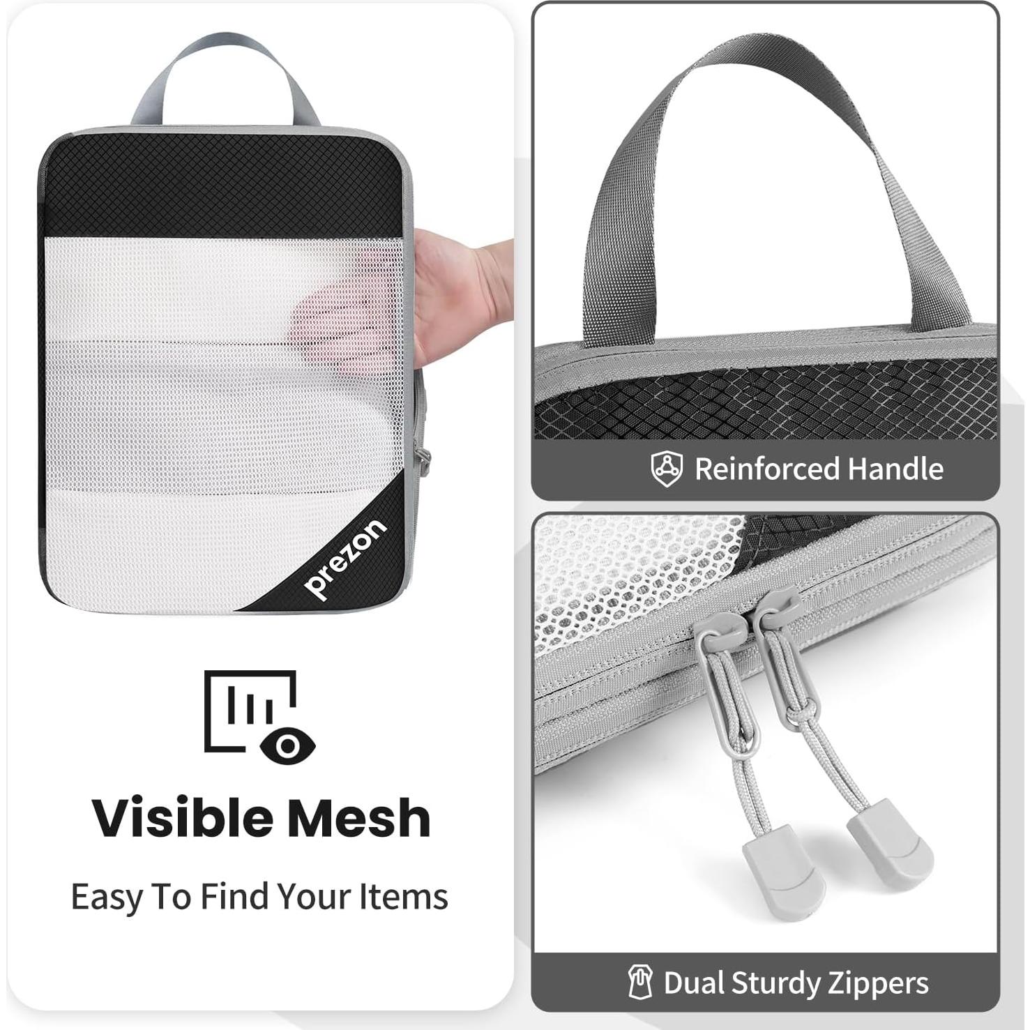 Set de 6 Cubos de Compresión EO-UP para Viajes - Negro