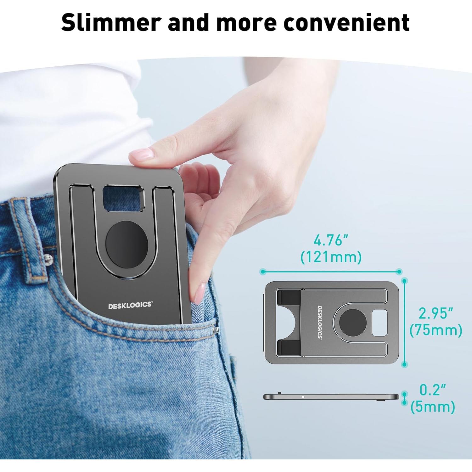 Soporte de Teléfono Ajustable de Aluminio DeskLogics Negro