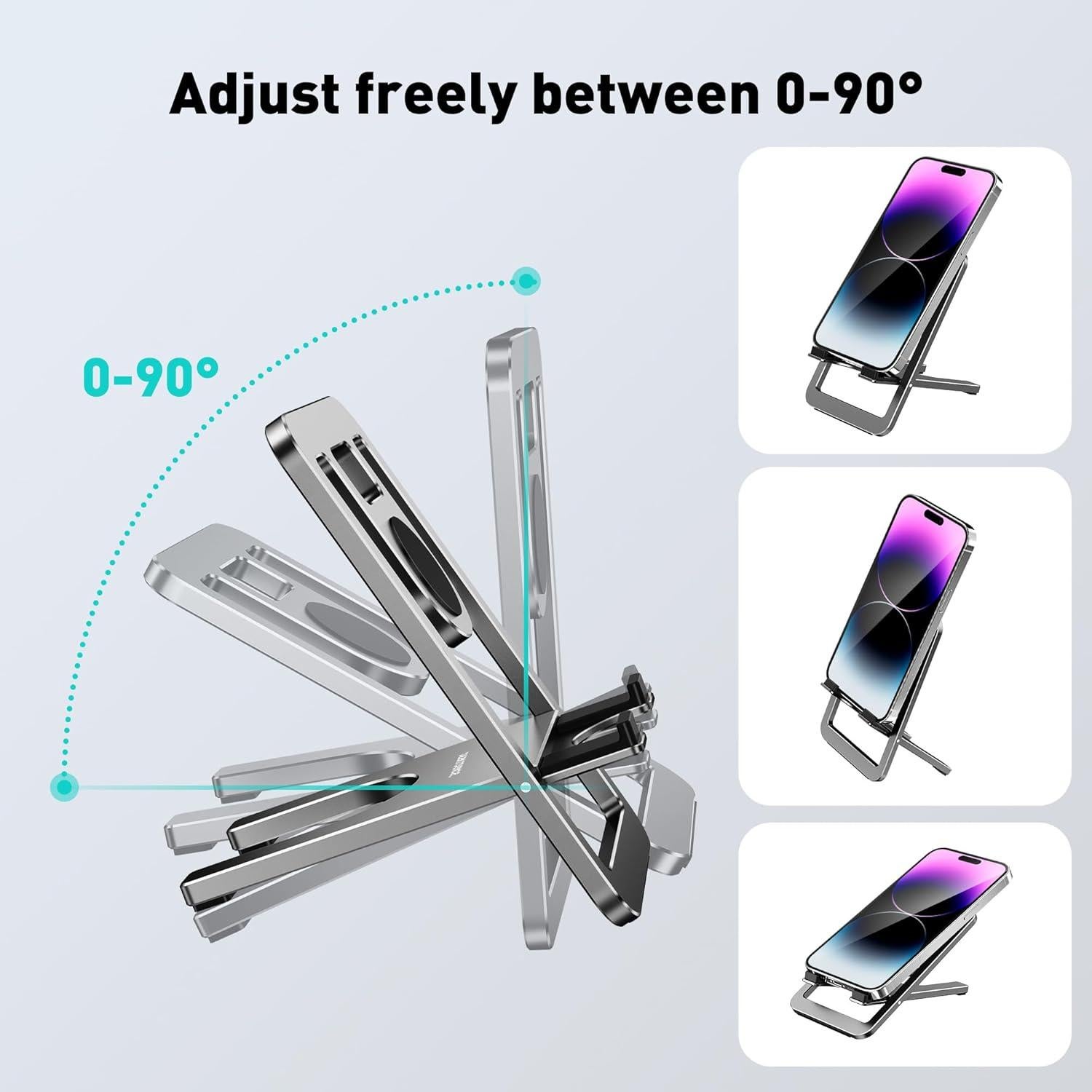 Soporte de Teléfono Ajustable de Aluminio DeskLogics Negro