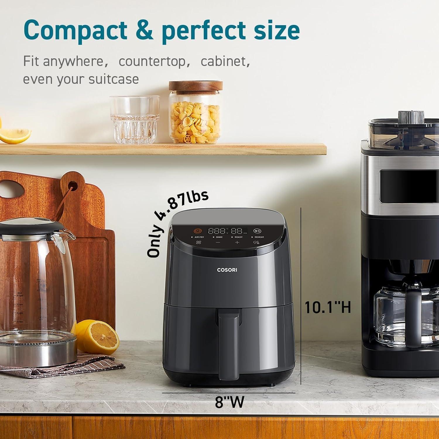 Freidora de Aire COSORI 2.1 Qt Verde, 4 Funciones, Apta Lavavajillas