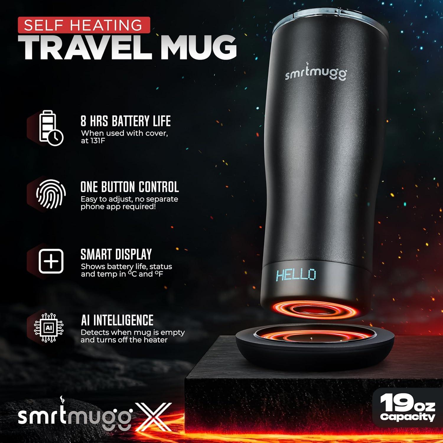 Taza de Café Auto-Calentada SmrtMugg X 0.56 L Pantalla LCD