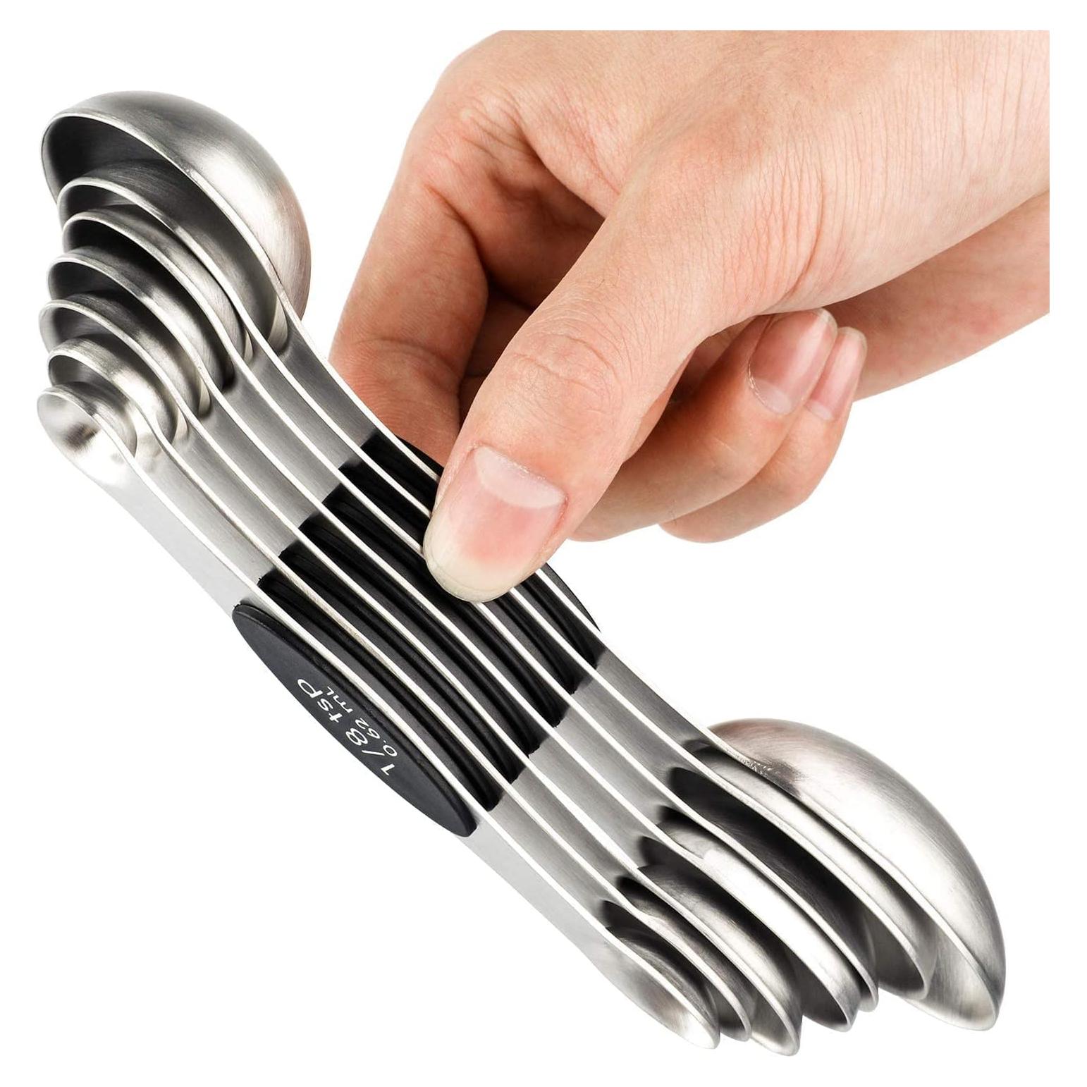 Juego de Cucharas Medidoras Magnéticas YellRin 7 Piezas Acero Inoxidable