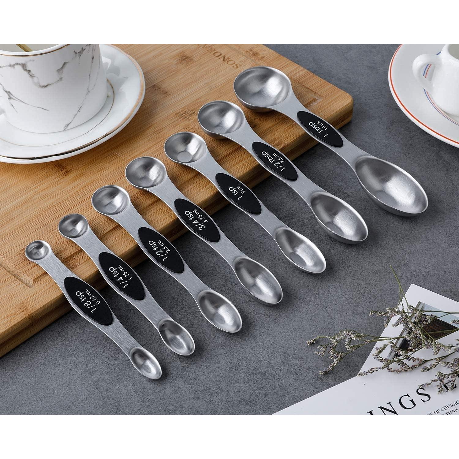 Juego de Cucharas Medidoras Magnéticas YellRin 7 Piezas Acero Inoxidable