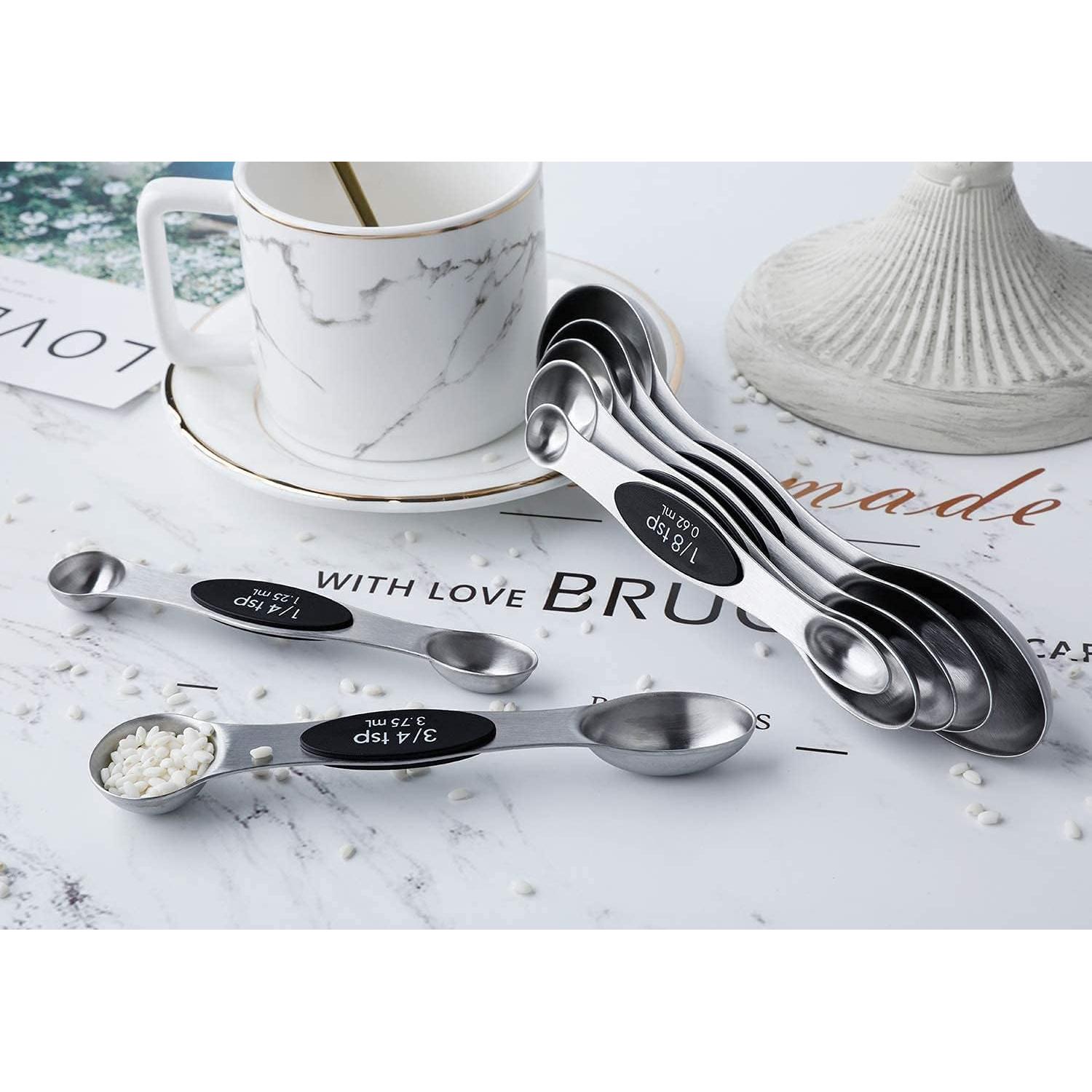 Juego de Cucharas Medidoras Magnéticas YellRin 7 Piezas Acero Inoxidable