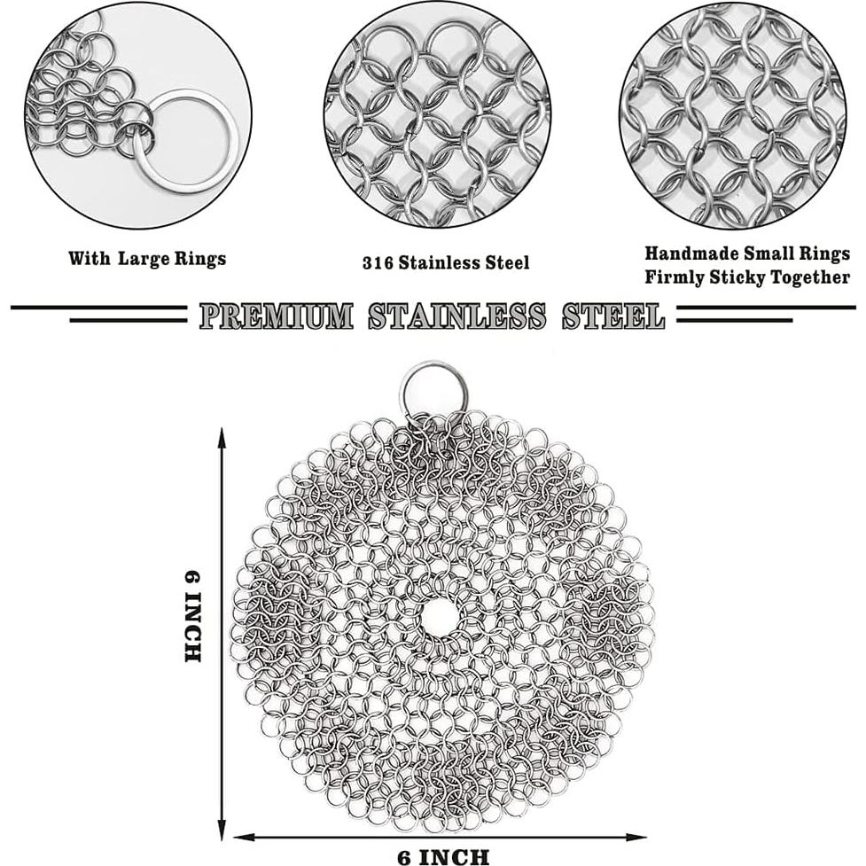 Limpiador de Sartén de Hierro Fundido Lucky Success 15.24 cm