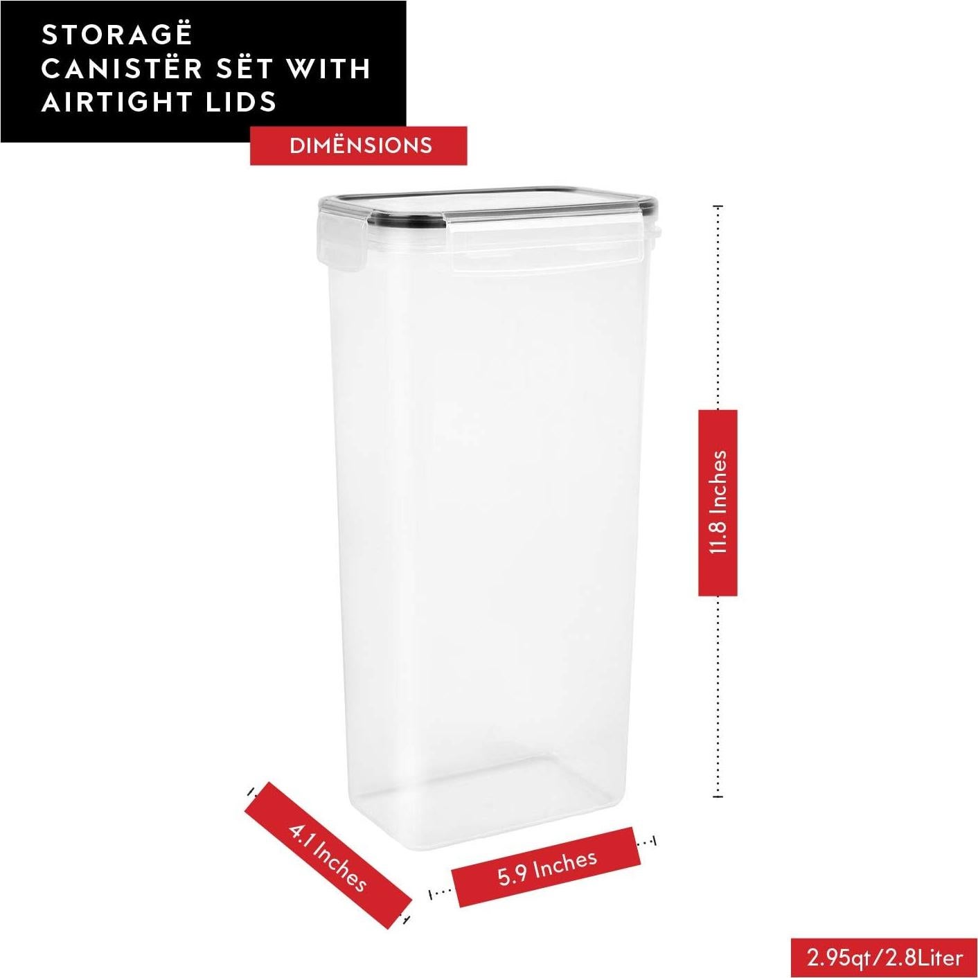 Juego de 4 Contenedores Herméticos DWËLLZA 2.8L para Alimentos