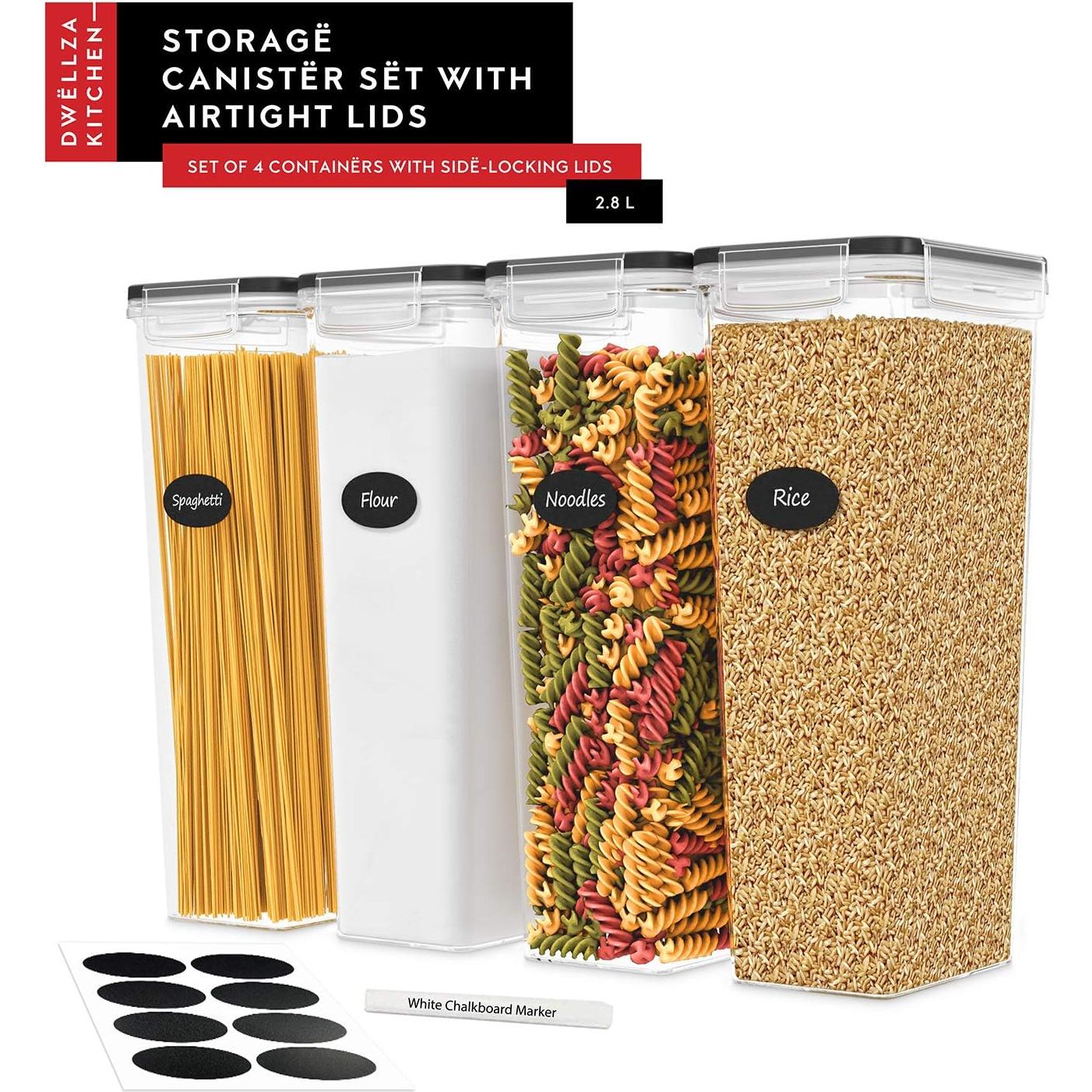 Juego de 4 Contenedores Herméticos DWËLLZA 2.8L para Alimentos