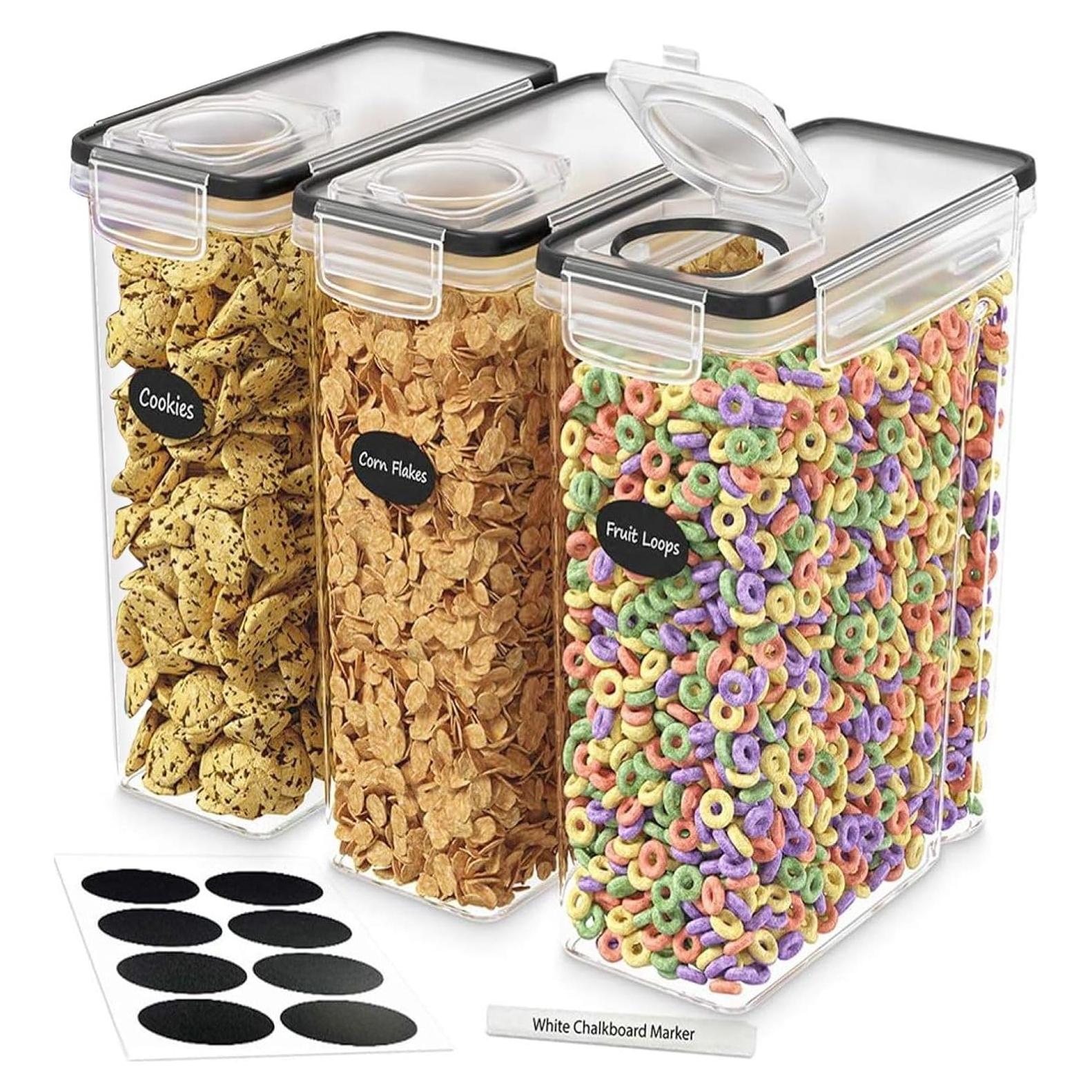 Juego de 3 Contenedores de Cereal Dwellza Kitchen Herméticos 135 oz