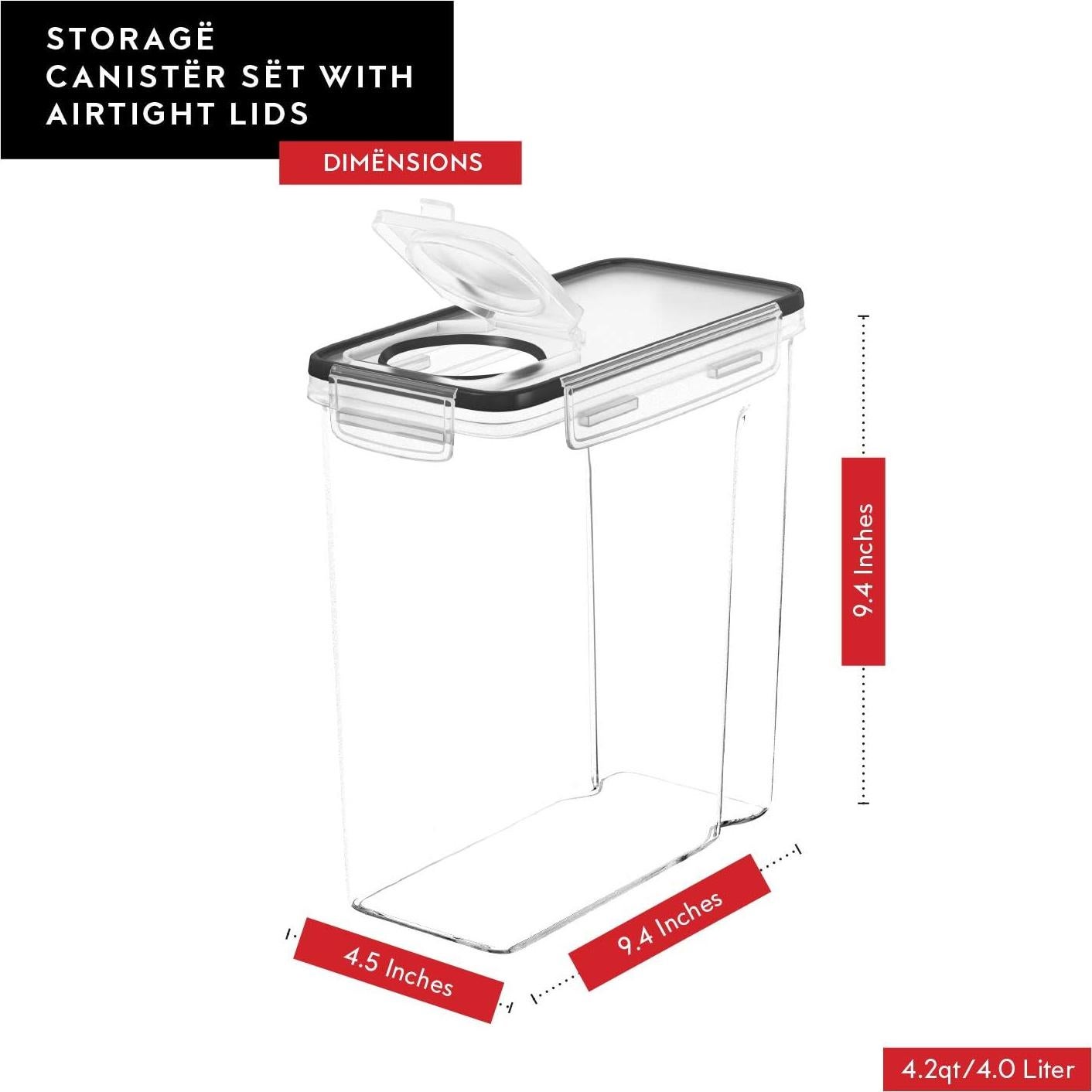 Juego de 3 Contenedores de Cereal Dwellza Kitchen Herméticos 135 oz