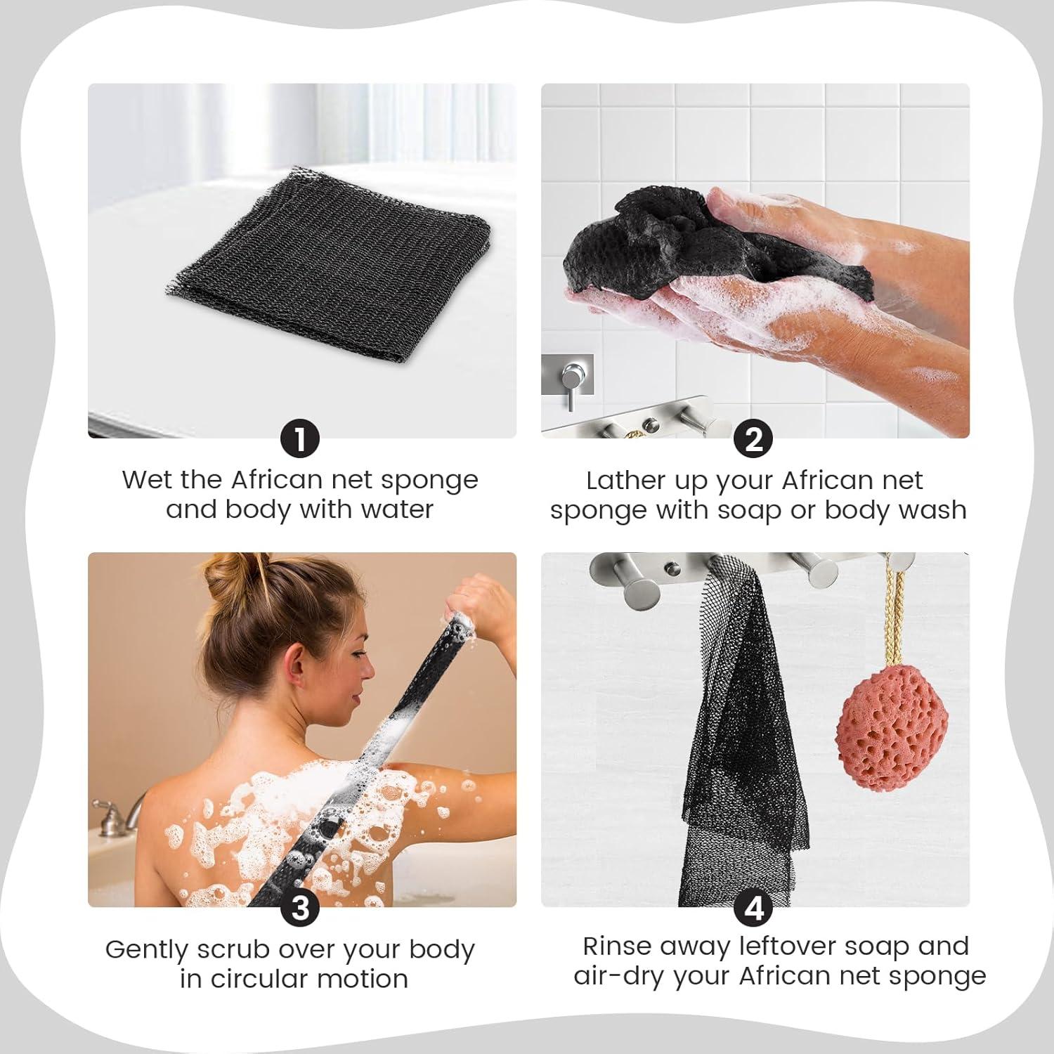 Esponja Exfoliante de Red Africana Zocy - Negro, 19.19x14.29cm