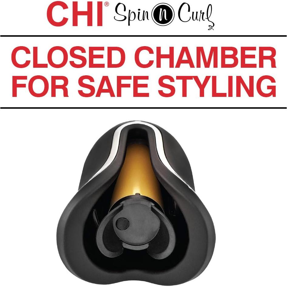 Rizador CHI Spin N Curl Negro 1 Cuenta - Ondas Perfectas