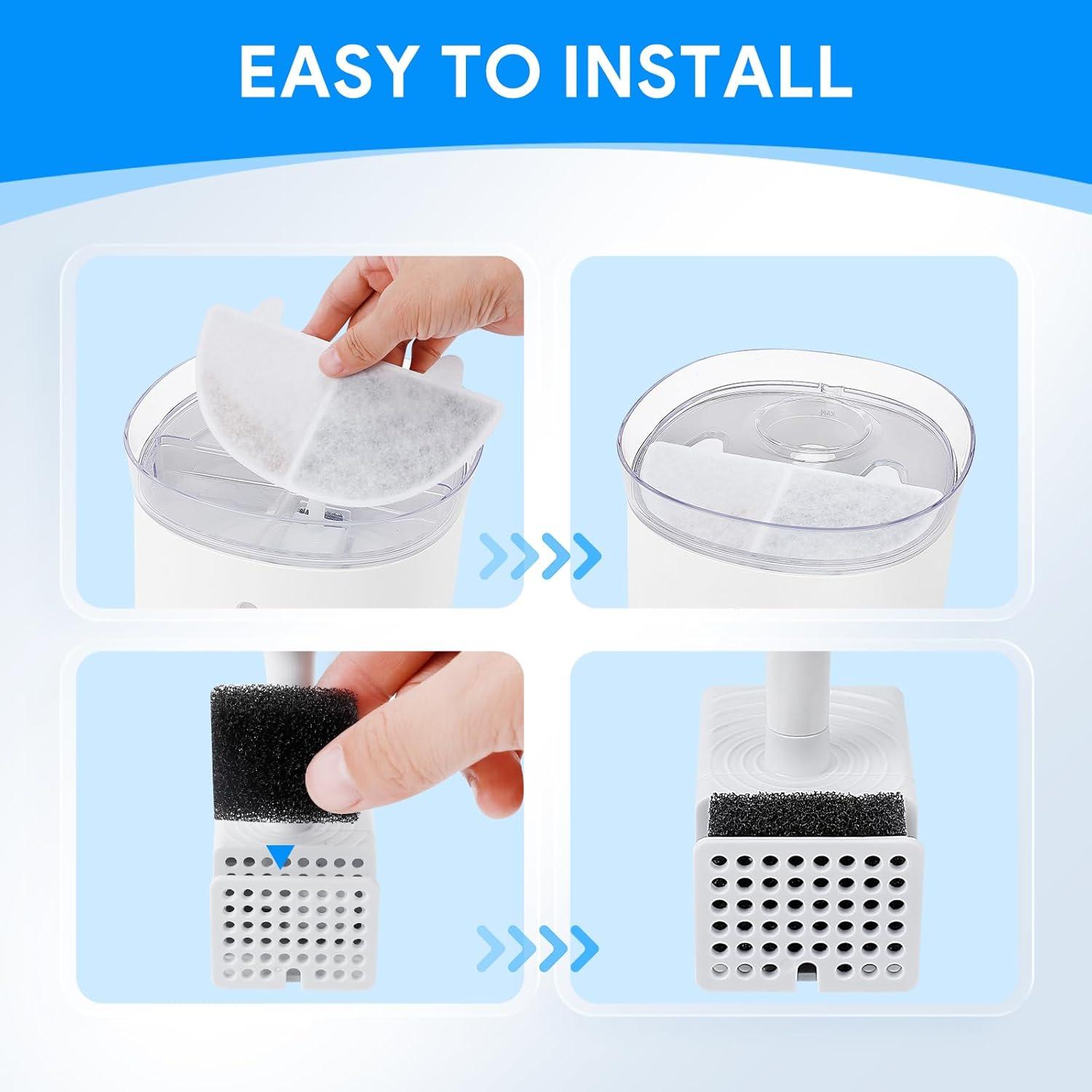 Filtro de Reemplazo para Fuente de Agua para Gatos MyfatBOSS WF20 - Paquete de 6