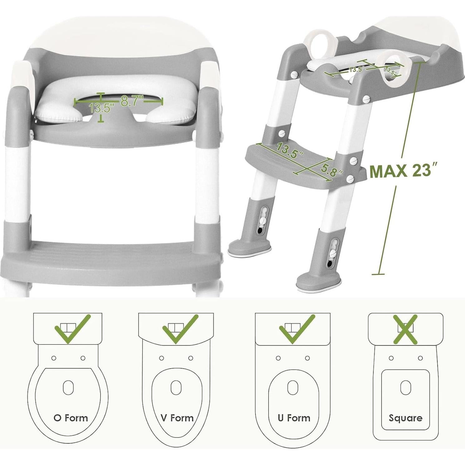 Escalera de Inodoro Wiifo con Cojín Antideslizante 75 kg