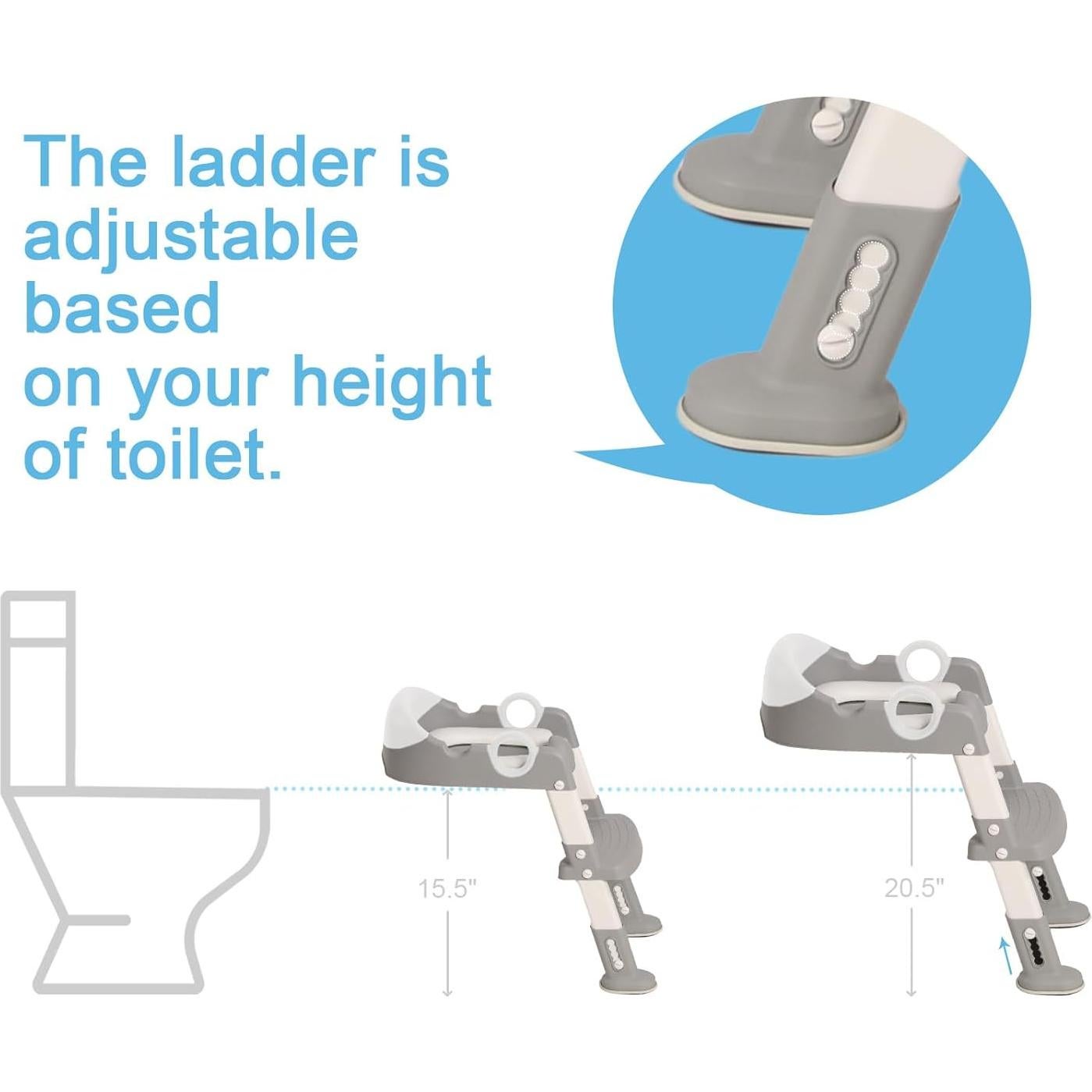Escalera de Inodoro Wiifo con Cojín Antideslizante 75 kg