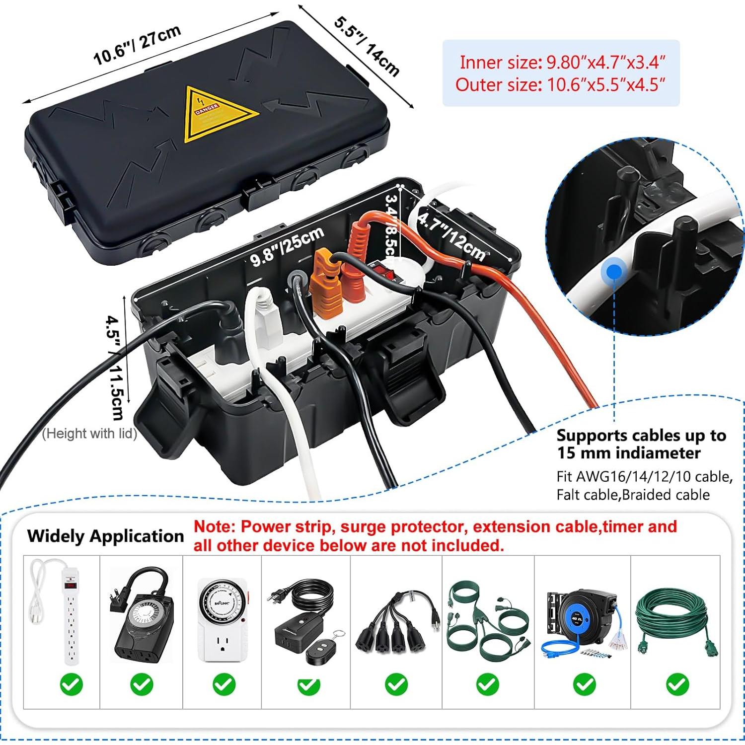 Caja Eléctrica Exterior Hrensaw IP54 26.9x14x11.4 cm Negra