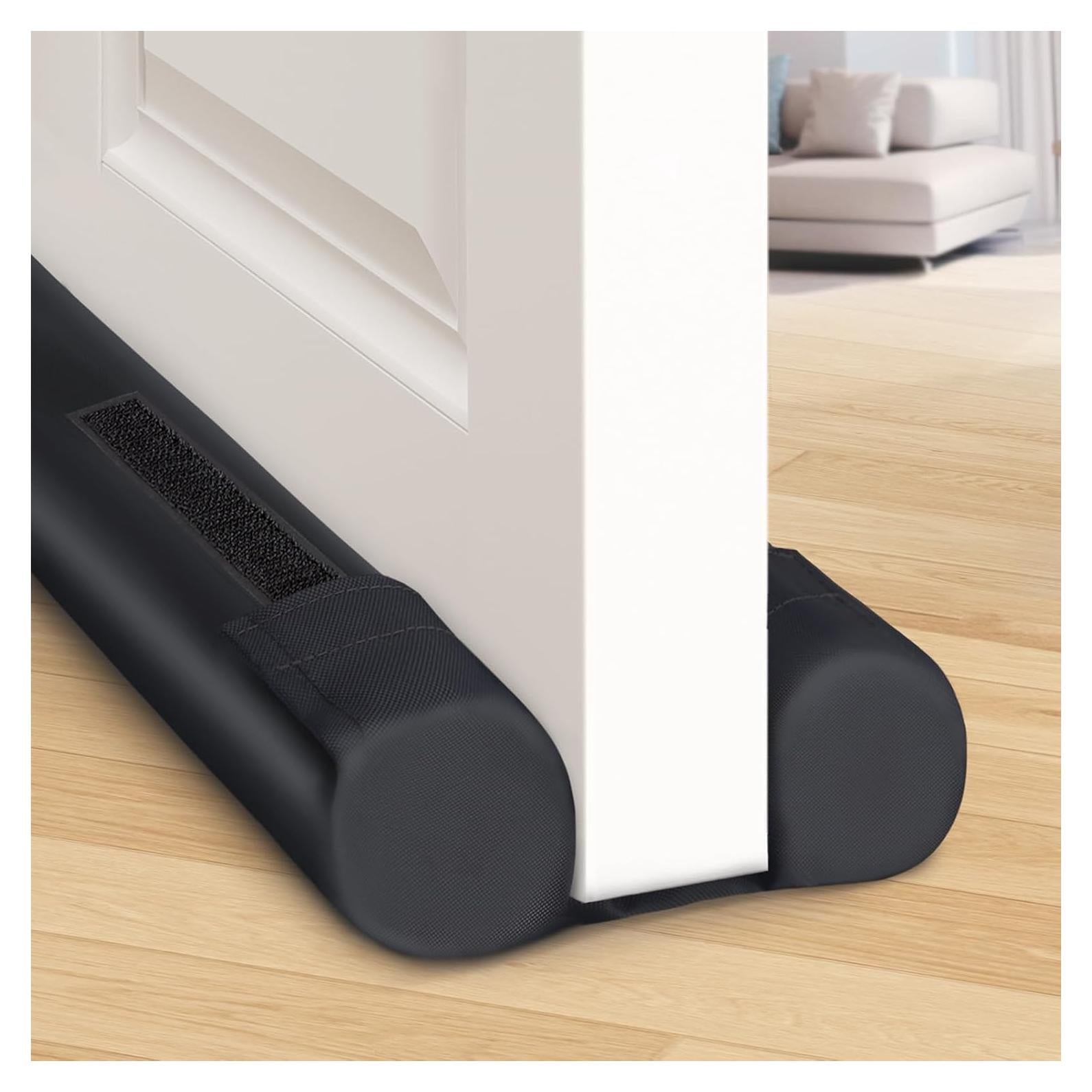 BlissTrends Door Draft Stopper Covers Gaps up to 2.36", Draft Stopper for Bottom of Door Soundproof, Windproof, Dustproof, Block Light, Insect Resistant, Under Door Draft Stopper 30 Inch (Black)