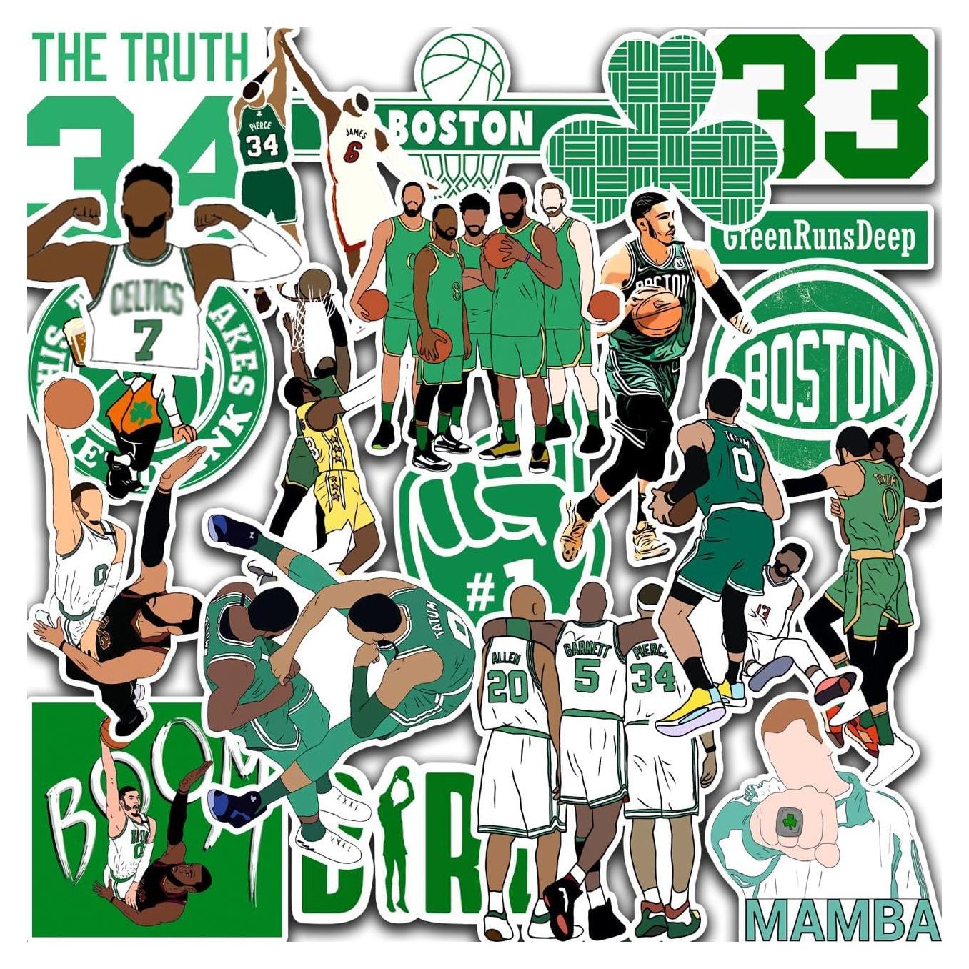 Paquete de 35 Calcomanías Boston Celtics - Impermeables