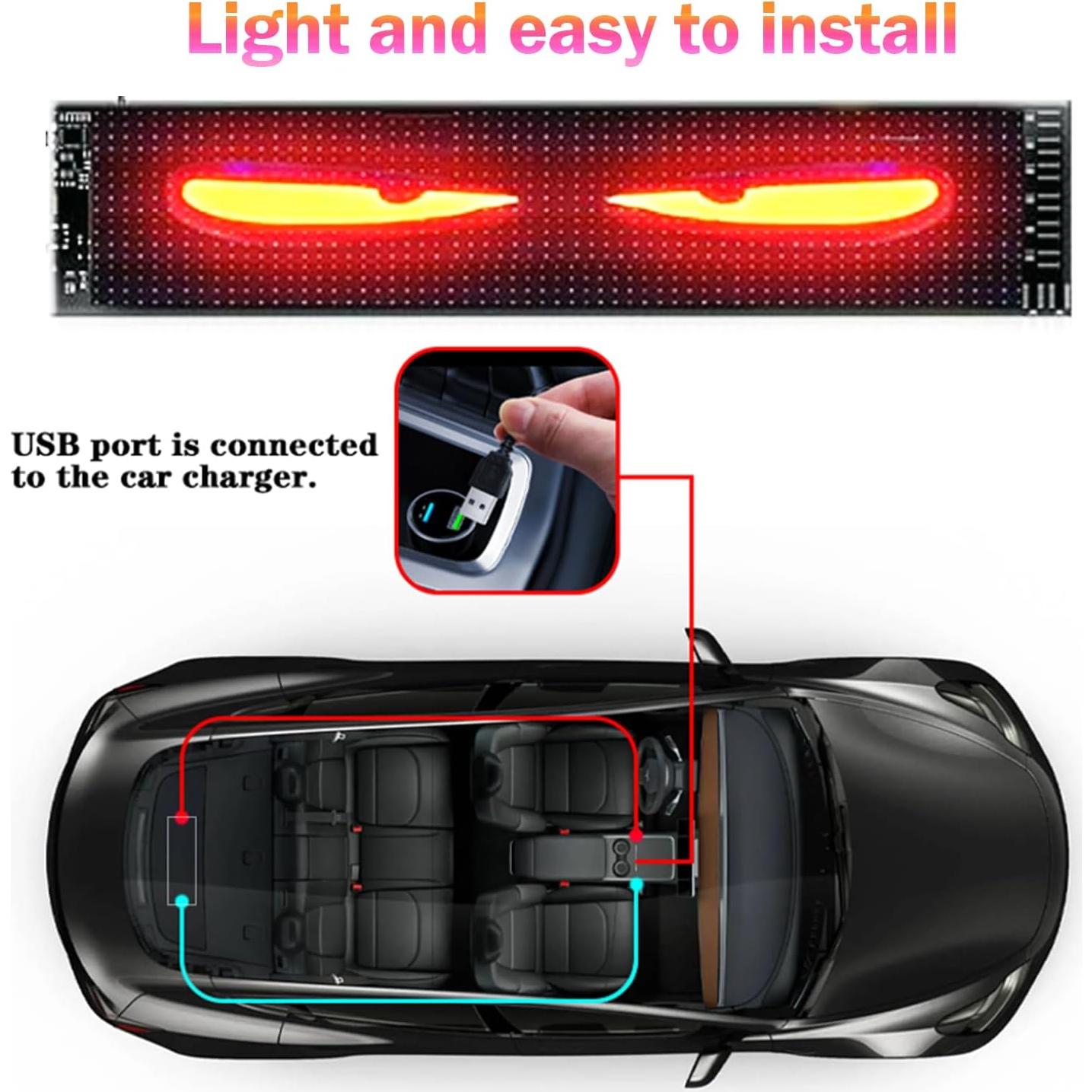 Luz LED Flexible Programable Juchangps 37.4x9.2cm para Autos