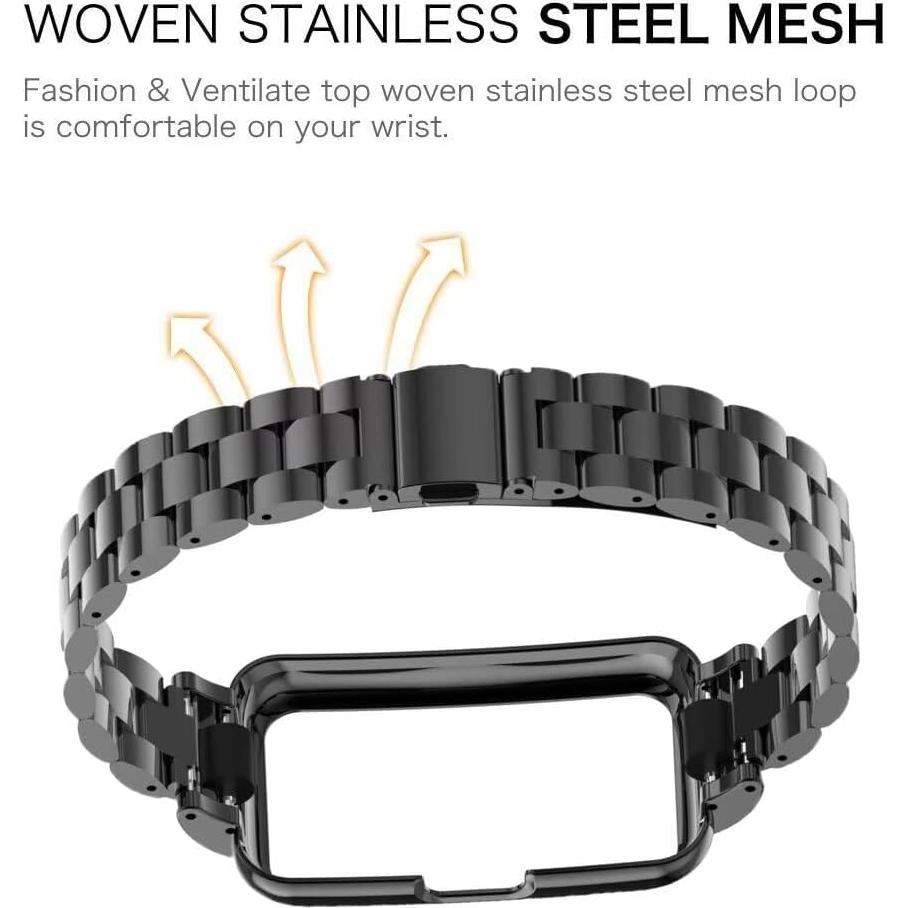 Correa de Acero Inoxidable para Huawei Band 7/8/9/10 - Negro