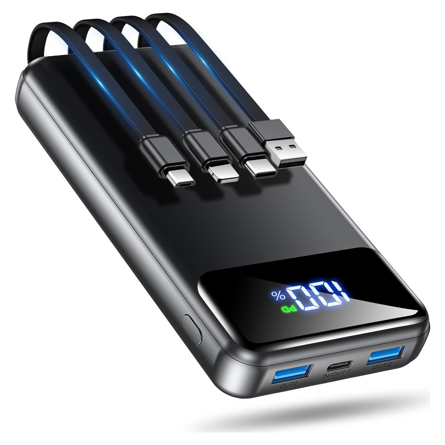 Cargador Portátil 50000mAh OHOVIV con Cables Integrados USB-C