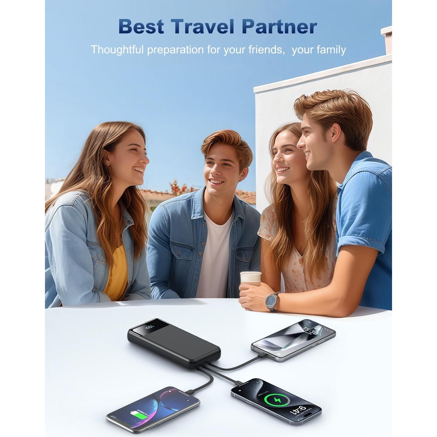 Cargador Portátil 50000mAh OHOVIV con Cables Integrados USB-C