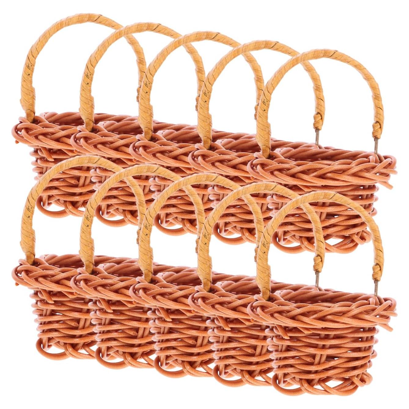 Cestas Miniatura Tejidas Happyyami 10 Piezas Decorativas