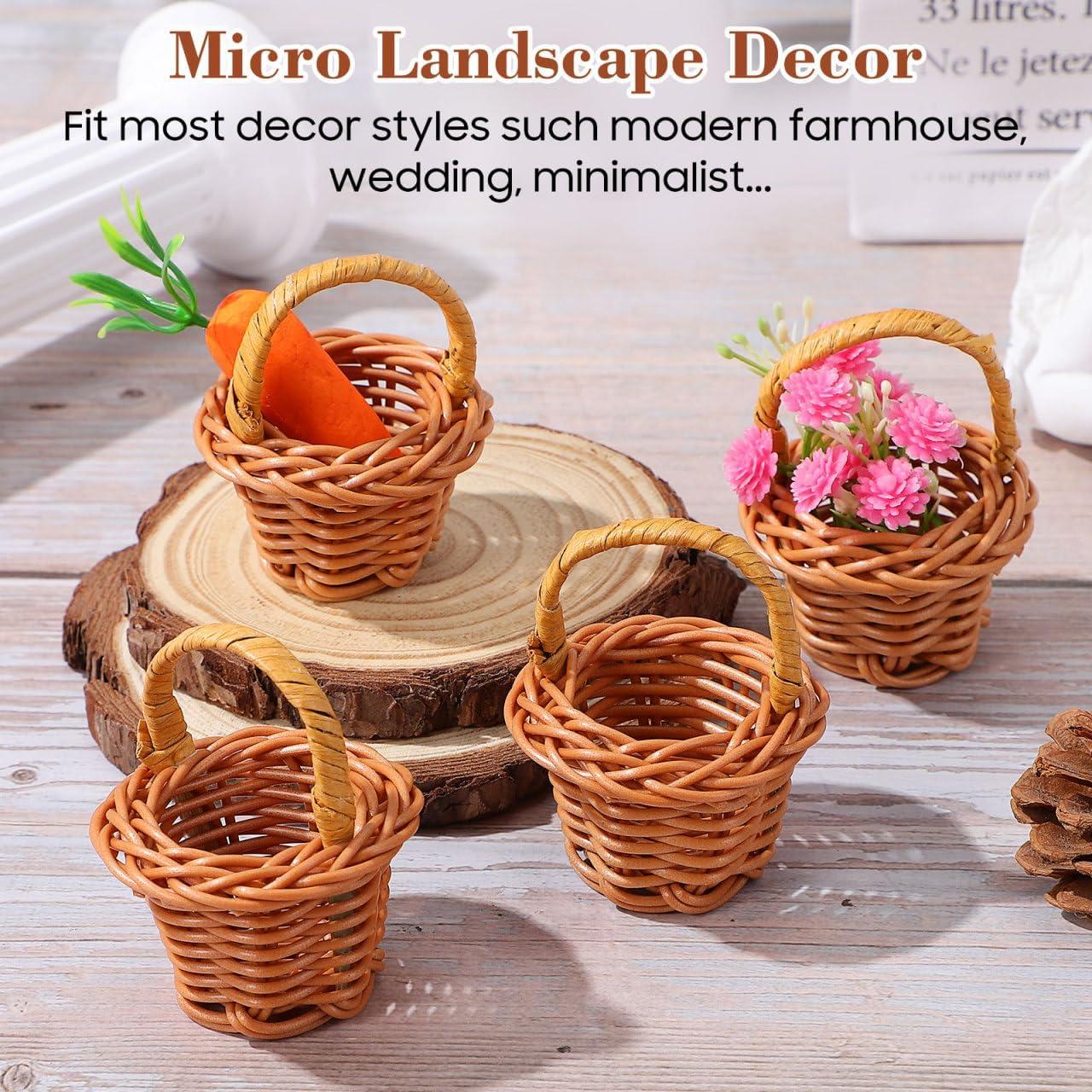 Cestas Miniatura Tejidas Happyyami 10 Piezas Decorativas