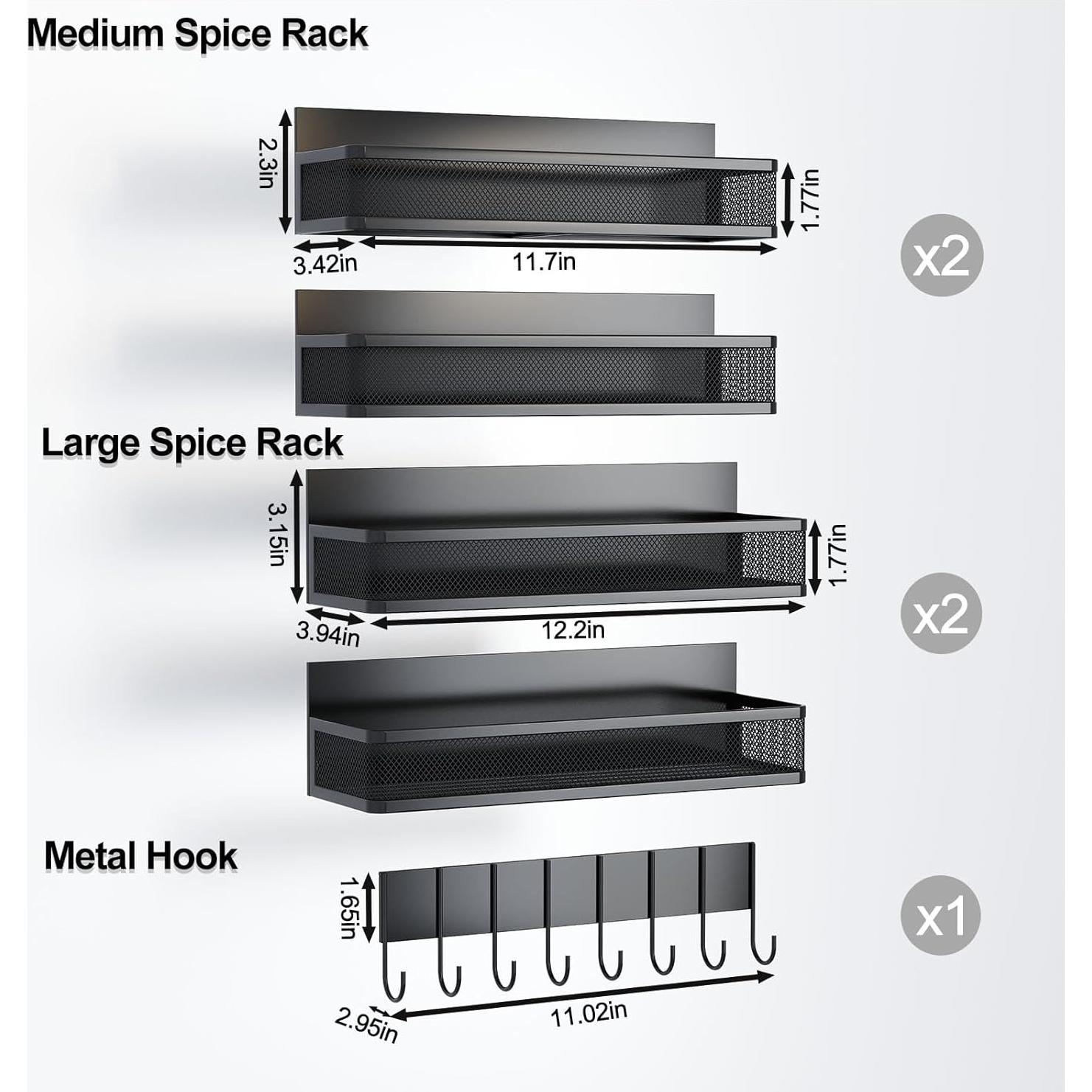 Estante Magnético Aufworld para Especias y Utensilios - 5 Piezas