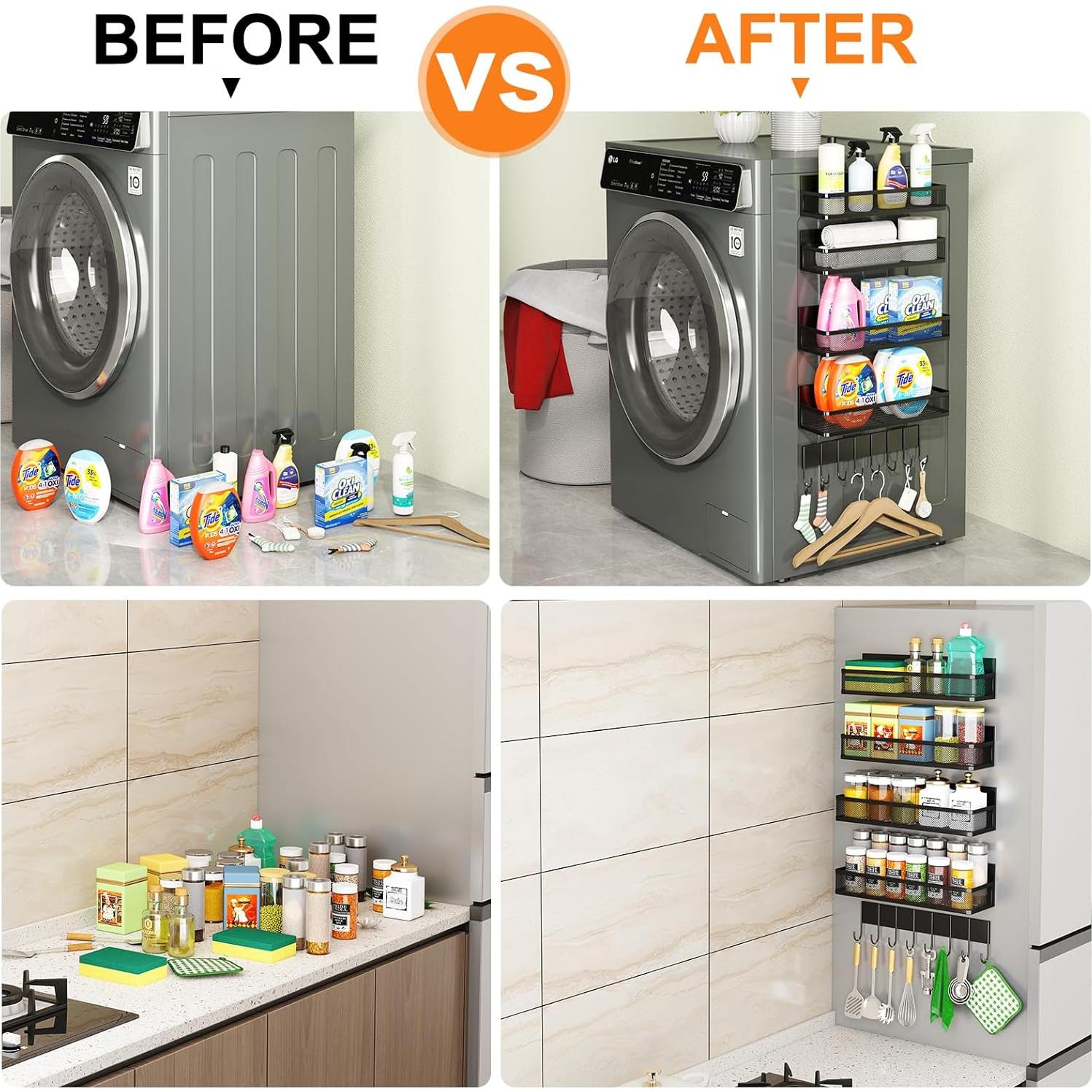 Estante Magnético Aufworld para Especias y Utensilios - 5 Piezas