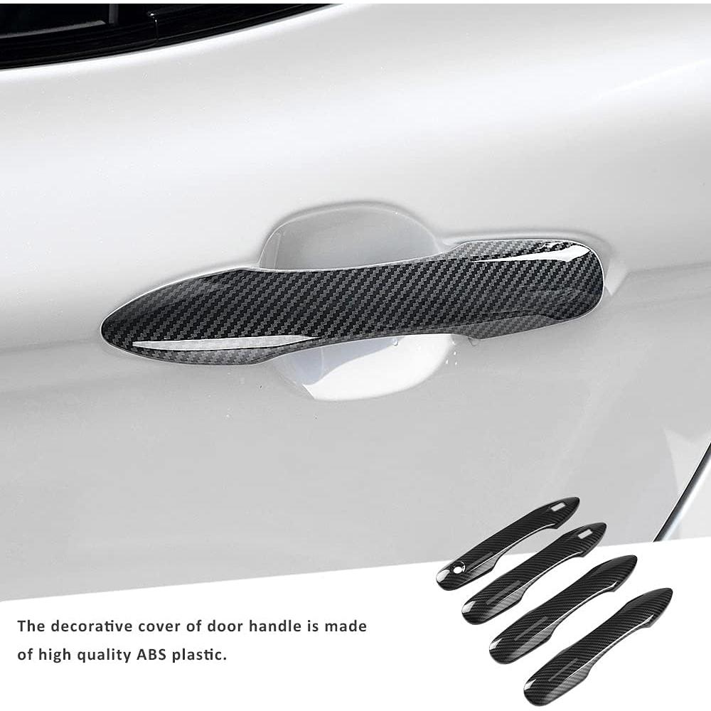 Cubierta Manija Puerta Auto DLOVEG Fibra Carbono Toyota 2018-2025